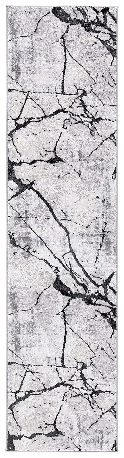 Amelia ALA293 Power Loomed Indoor Runner Rug - Grey/Black - 2'x8' - Safavieh