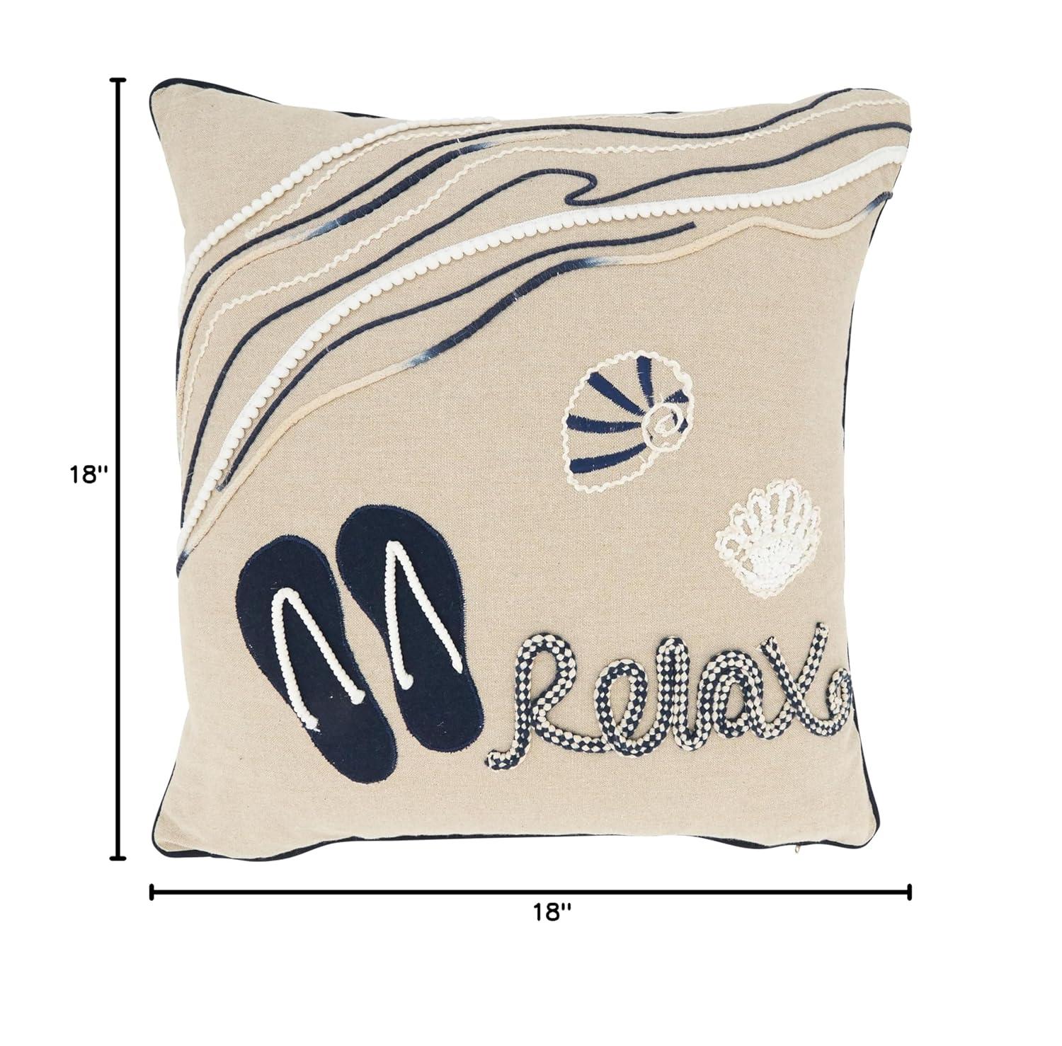 Saro Naviguer Collection Cotton Throw Pillow