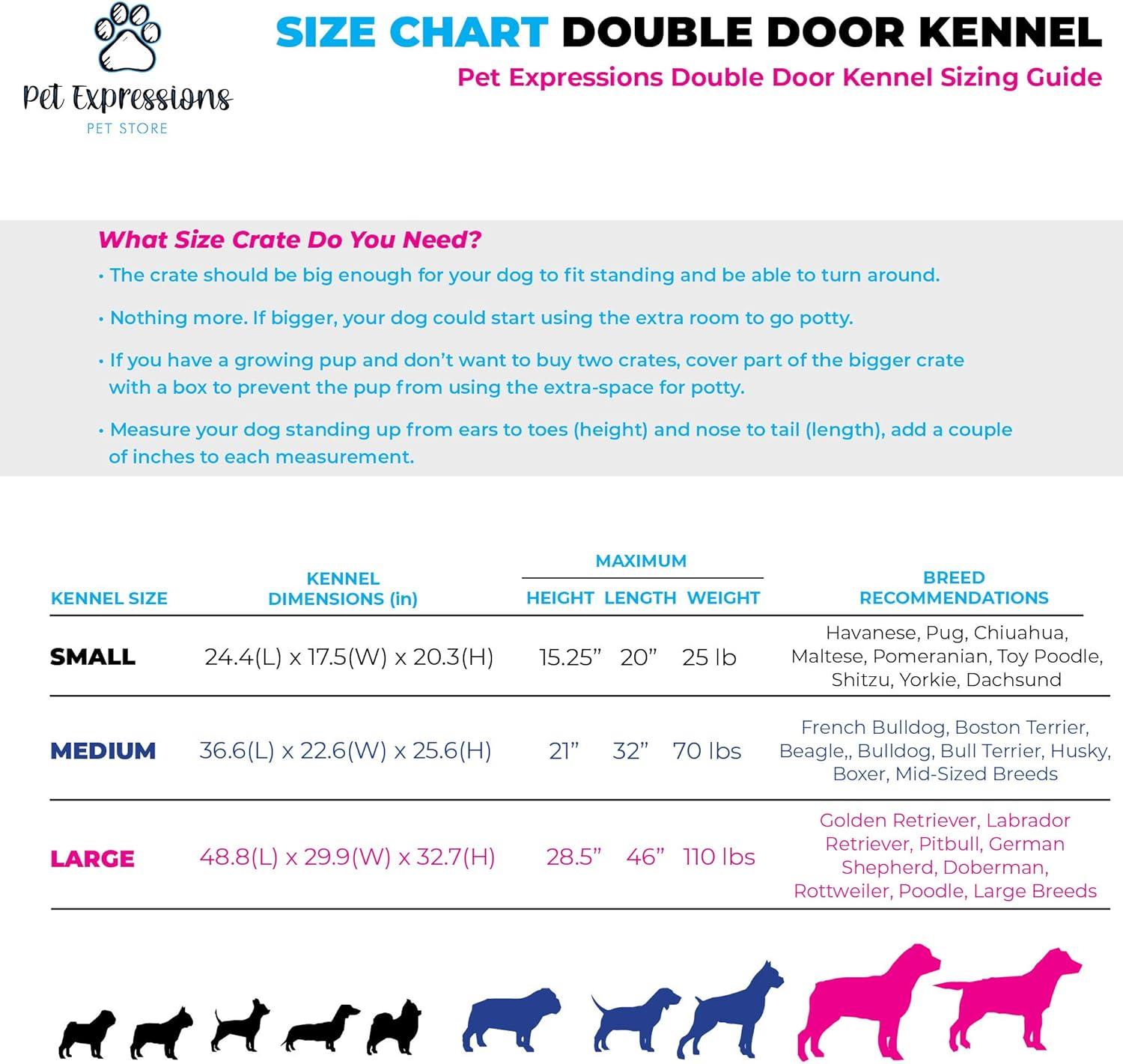 Pet Expressions Pink 24 Inch Colored Metal Wire Dog Crate - Available in Various Sizes and Colors