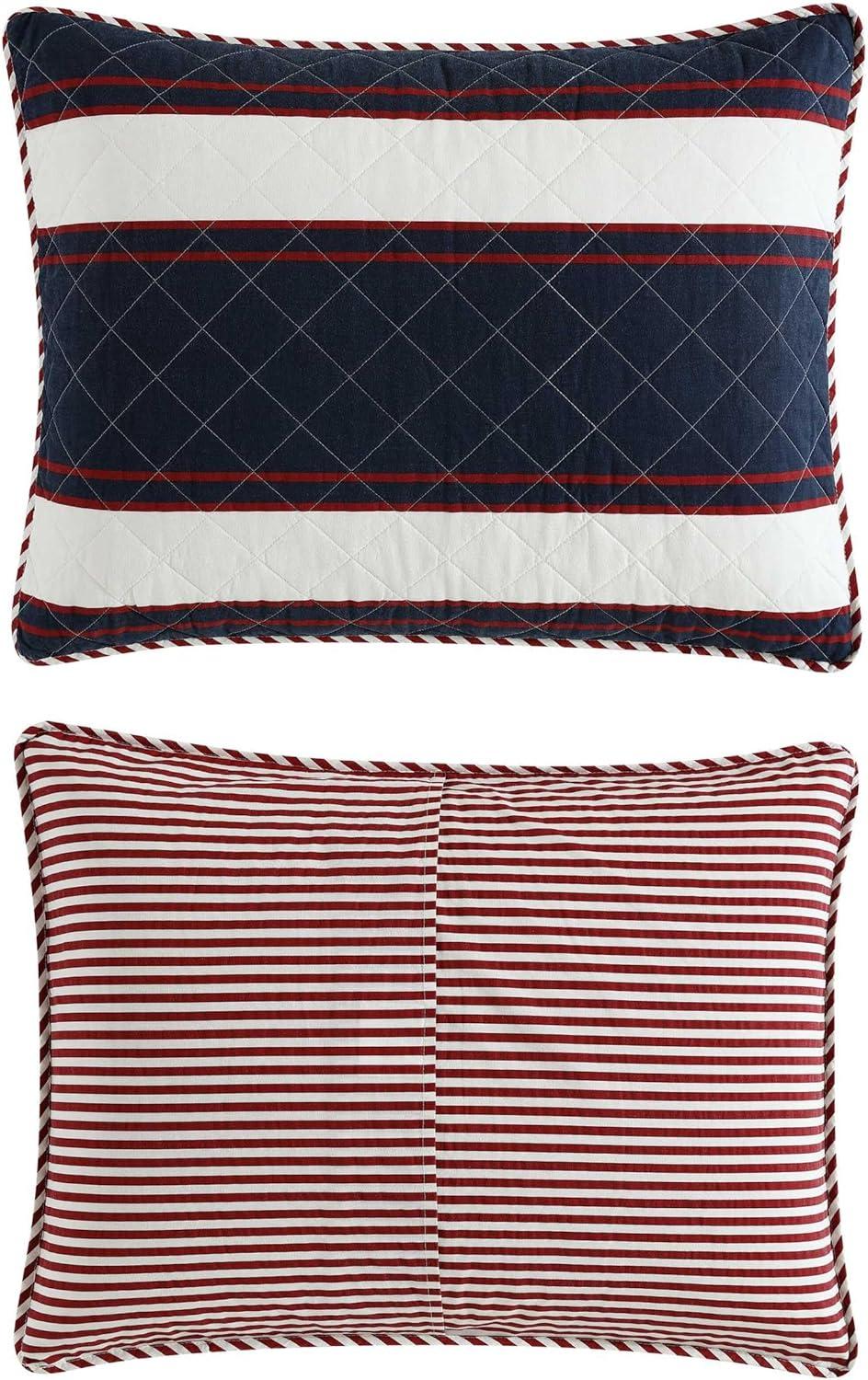 Nautica Nautica Wesley Blue Cotton Reversible Quilt Set