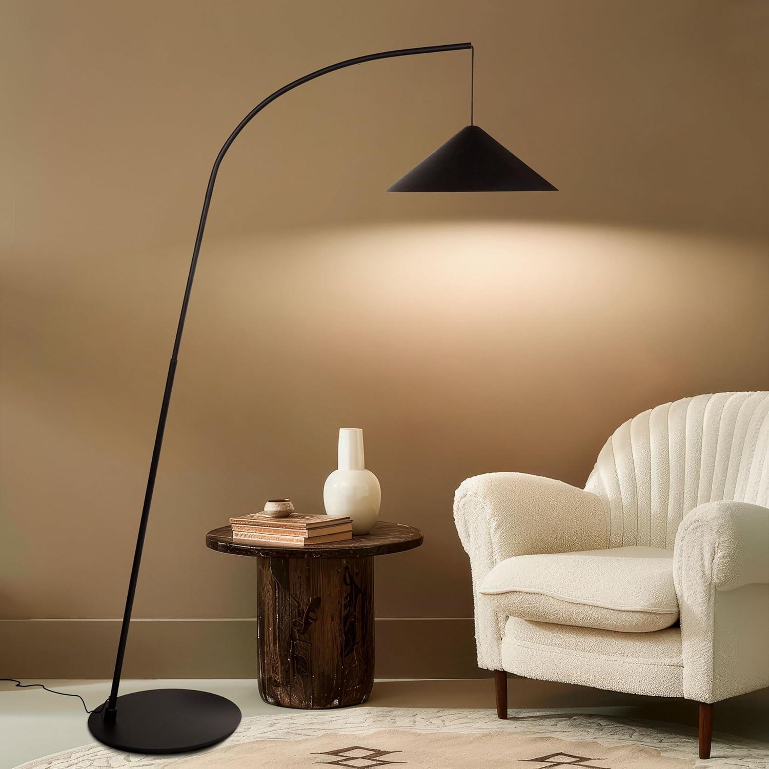 Devin 66" Modern LED Arc Floor Lamp with Weighted Base