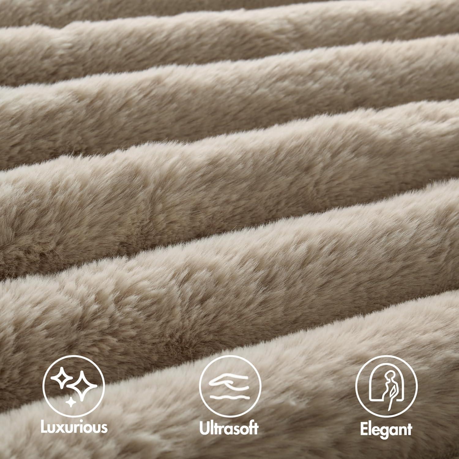 Madison Park Jasmine 3 Piece Ultrasoft Faux Fur Ribbed Comforter Set & Reviews | Wayfair