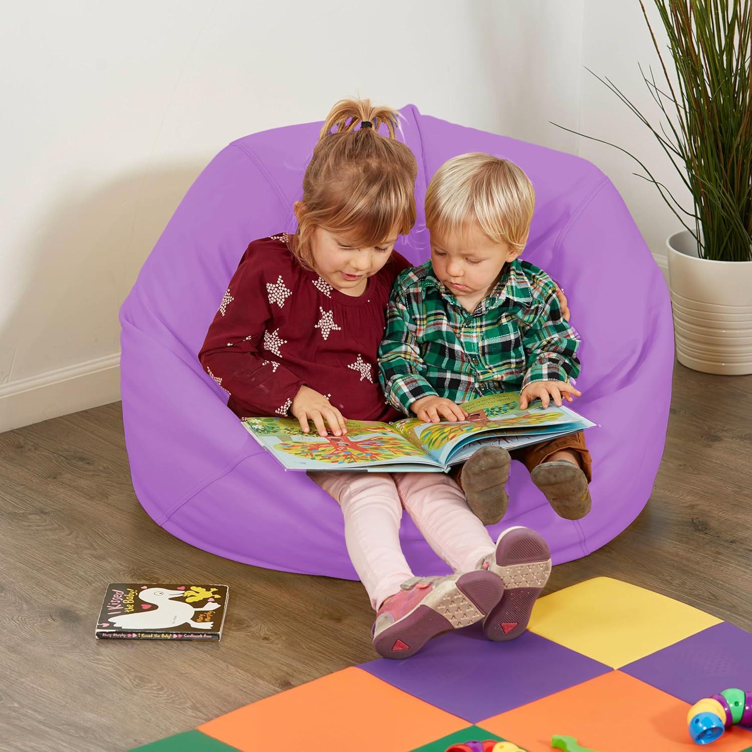 Lavender Soft Polystyrene Classic Round Bean Bag Chair