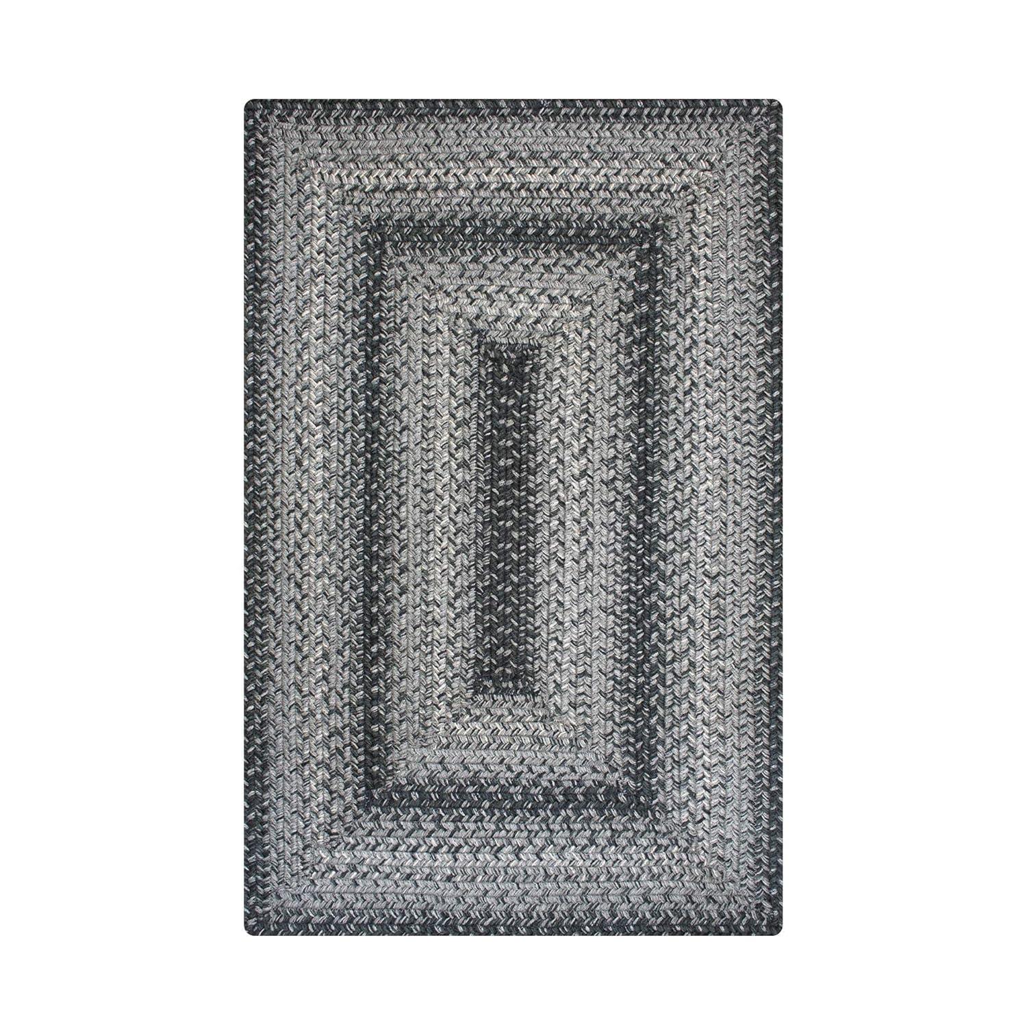 Homespice Flint Hill Gray Rectangular Braided Rugs 27x45 Small Kitchen Rug for a Rustic Charm