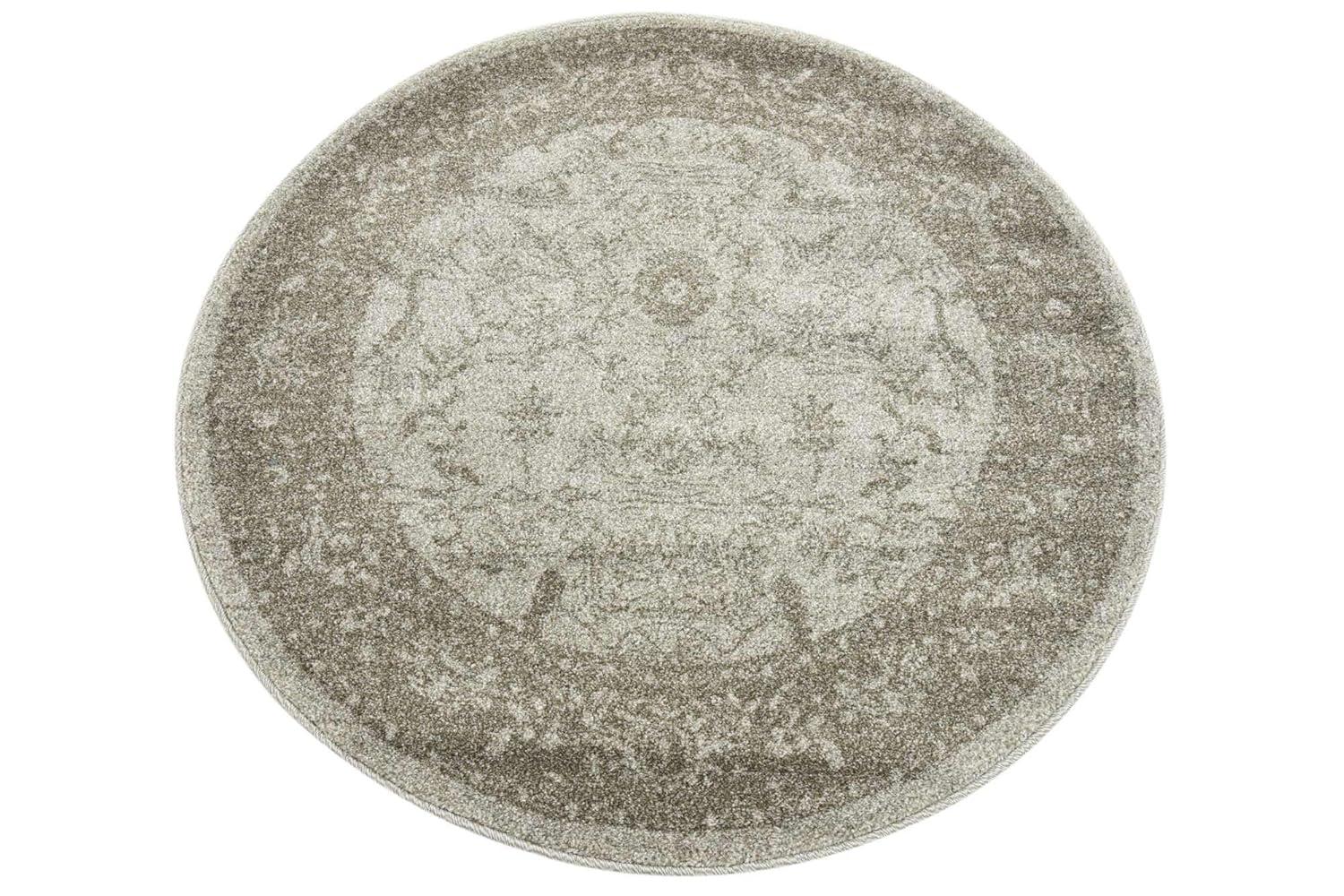 Unique Loom La Jolla Collection Area Rug - Floral (3' 3" Round Light Gray/Gray)