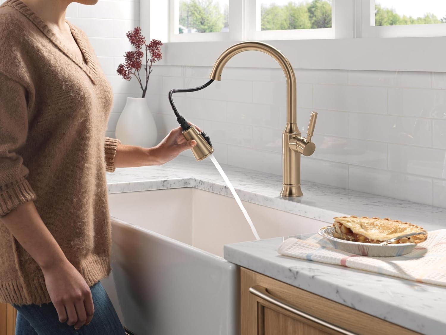 Renaldi Brushed Gold Touchless Pull-Down Kitchen Faucet