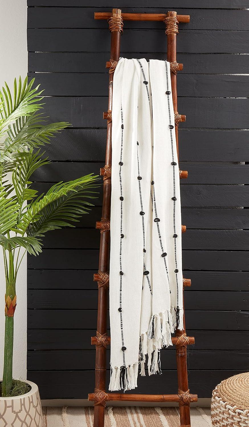 Saro Lifestyle Cotton Throw With Knotted Design