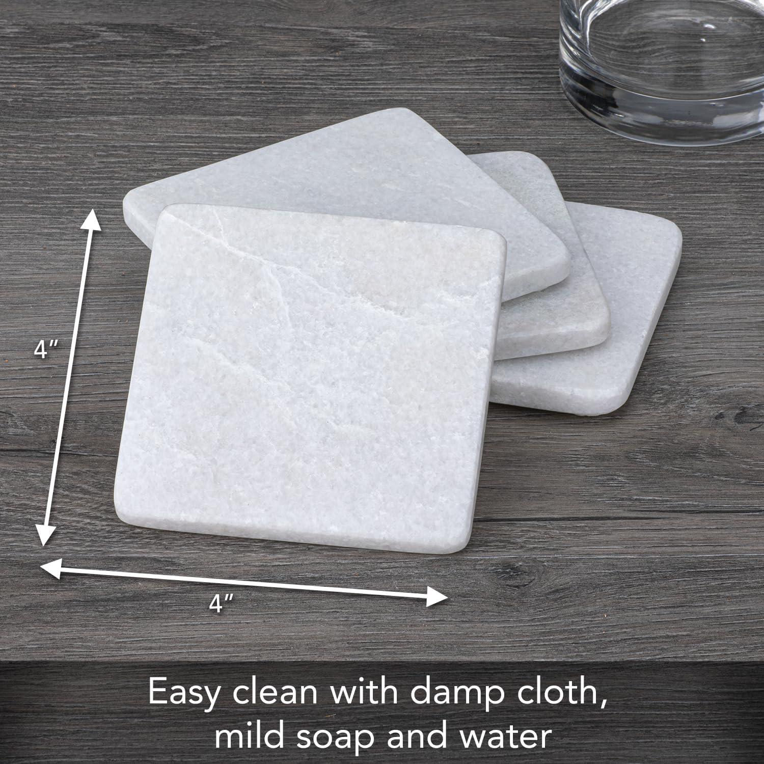 Stoneware Square 4 Piece Coaster Set