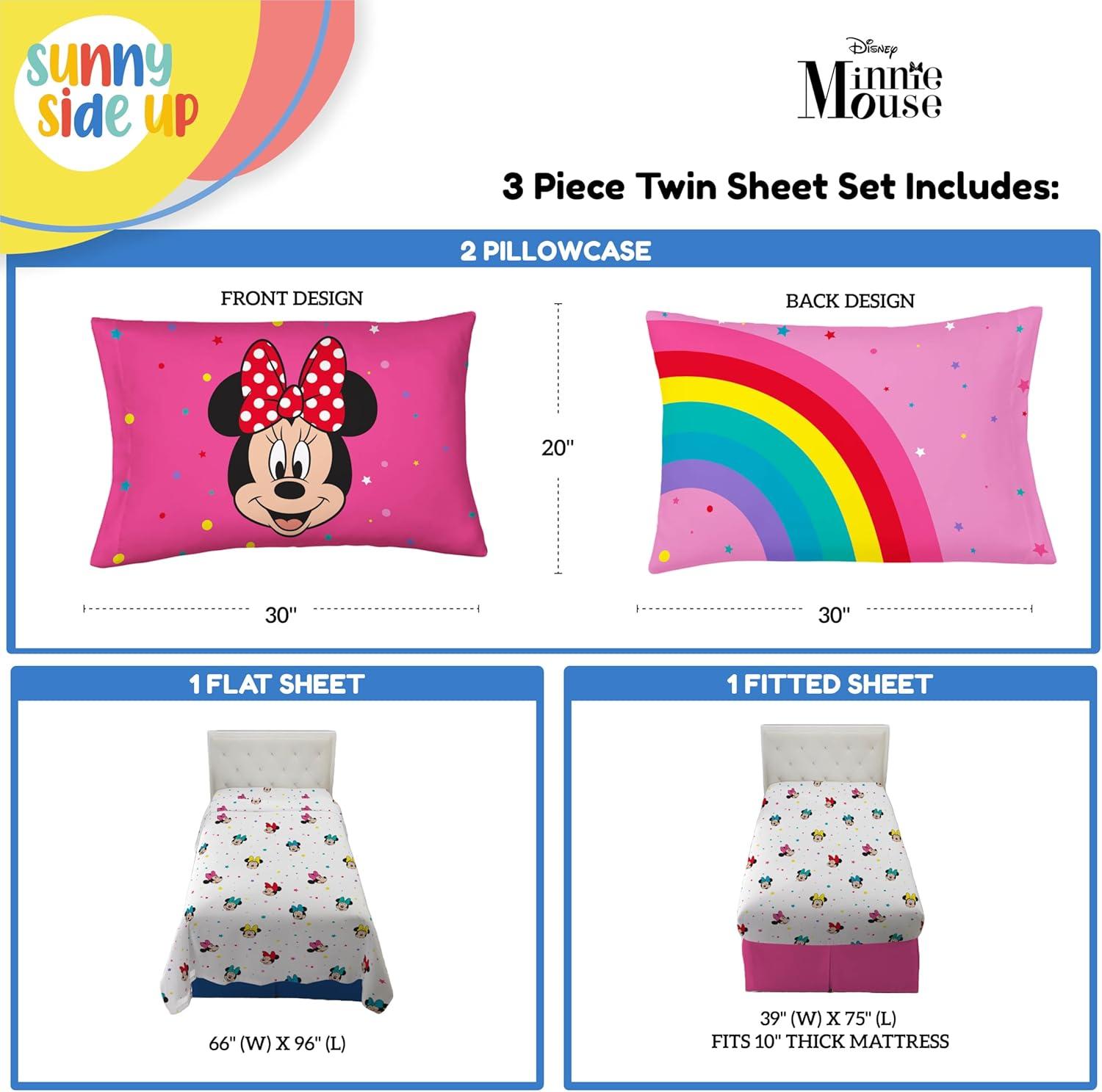 Sunny Side Up Disney Minnie Mouse Rainbow Dots Sheet Set