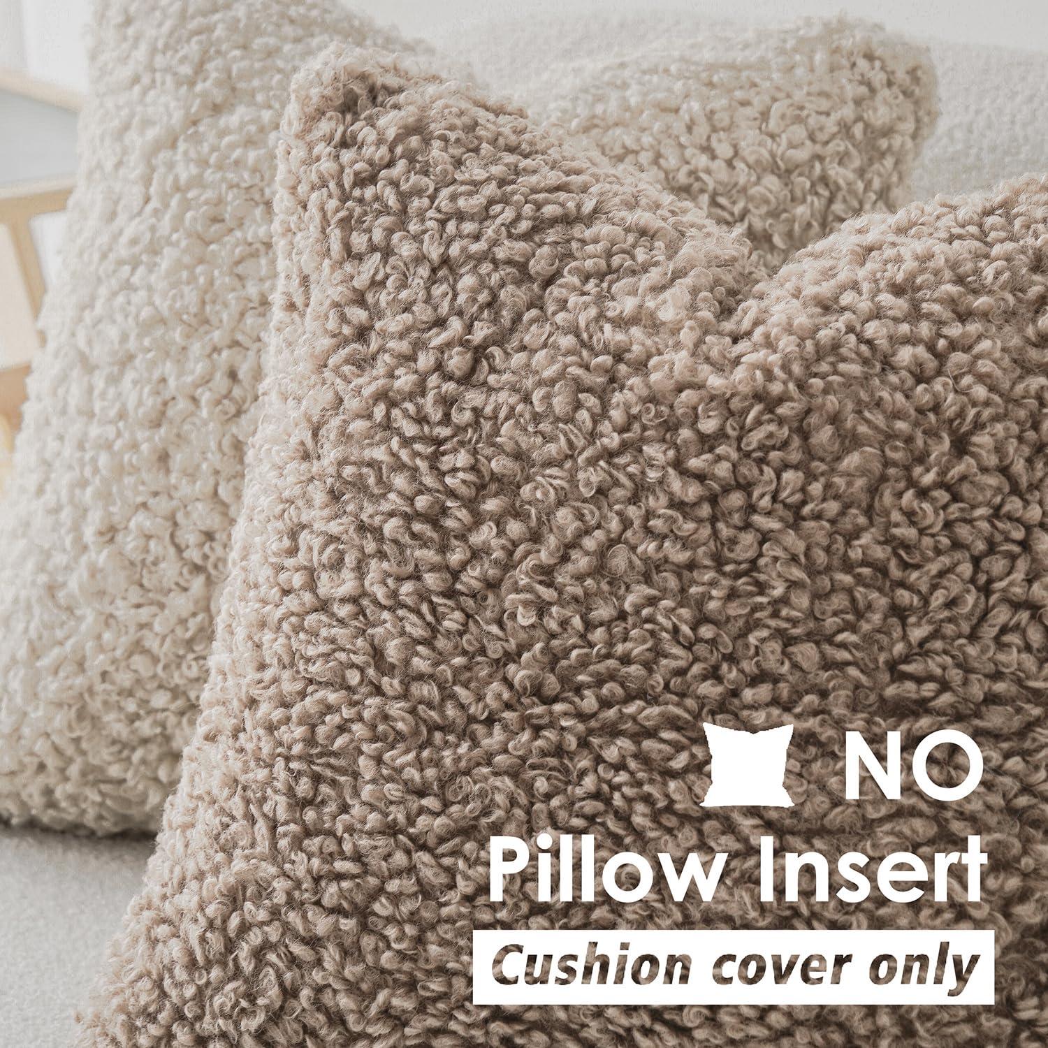 NordECO HOME Faux Fur Throw Pillow Covers Soft Teddy Polyester Square Throw Pillow Cover & Reviews | Wayfair