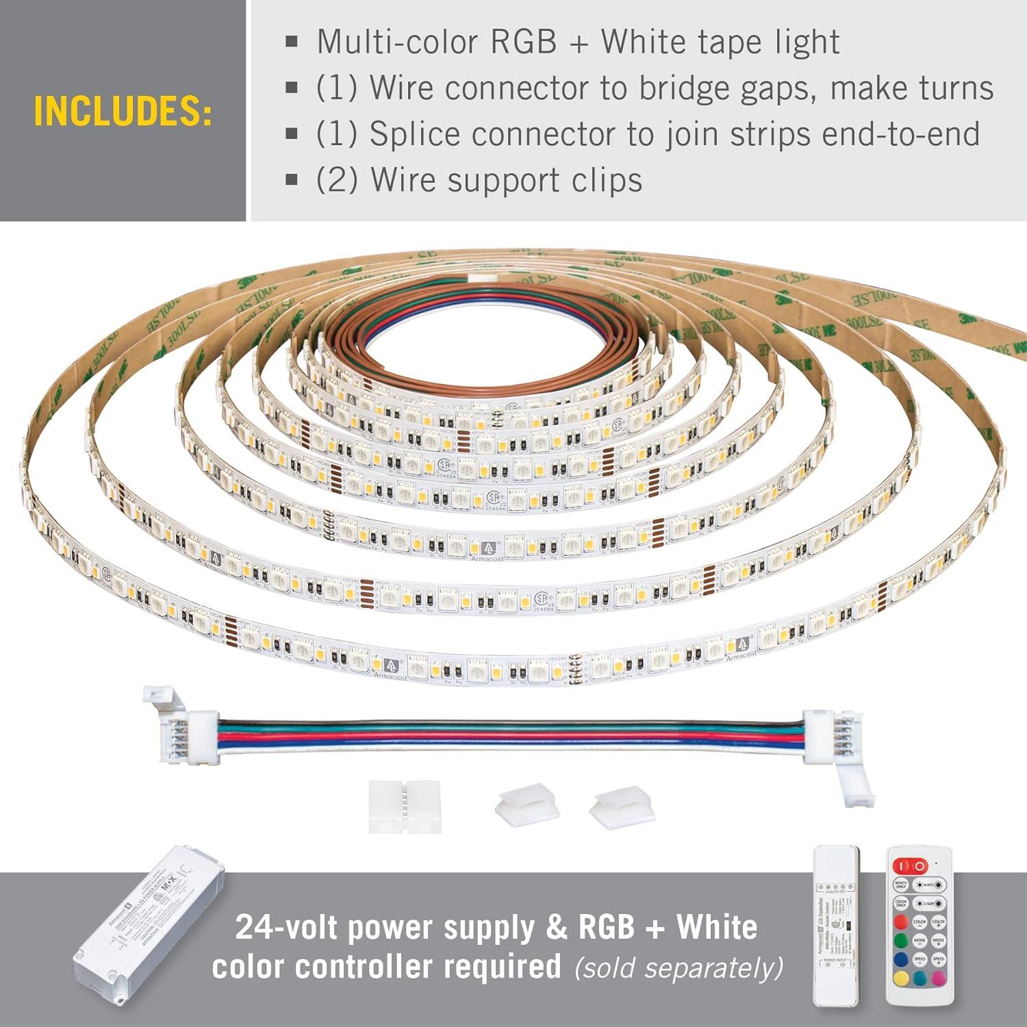 RibbonFlex Pro, 24V, RGB+W, 60+60LEDs/M, IP20,2.5M Under Cabinet Tape Light