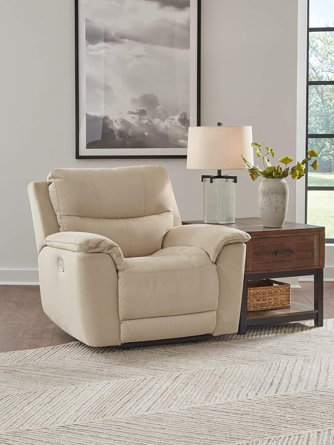 Latte Spot 44'' Contemporary Microfiber Metal Recliner