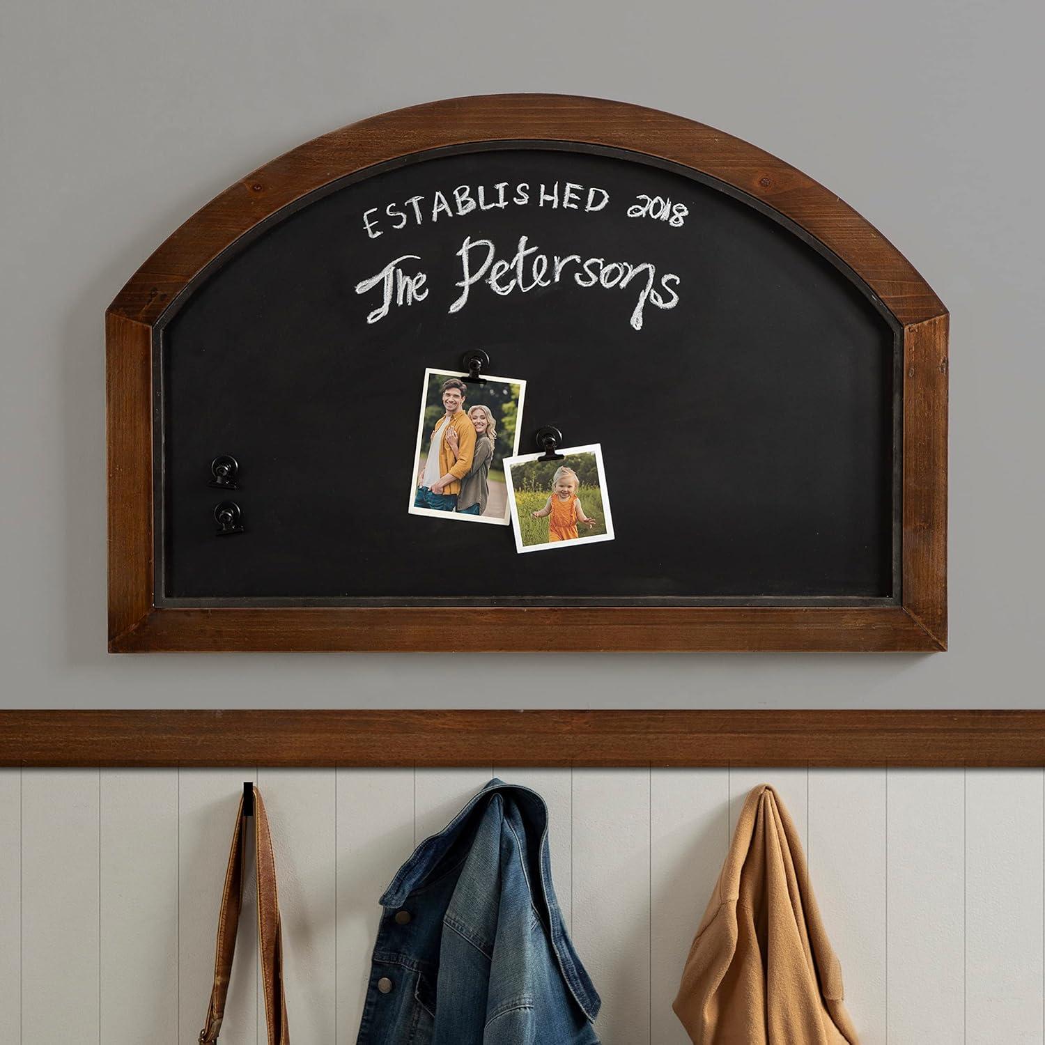 Kate and Laurel Haldron Framed Magnetic Chalkboard, 36x24, Walnut Brown