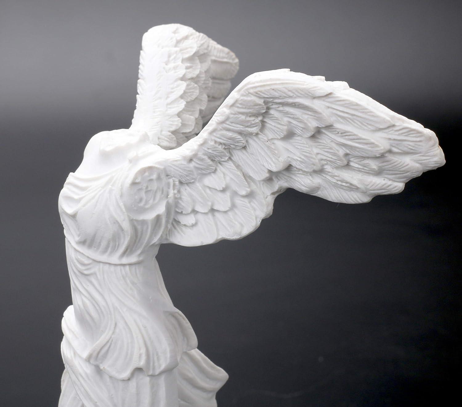 Winged Victory Goddess Statue Crafted in Resin for Home Decor White 10.2 Inches