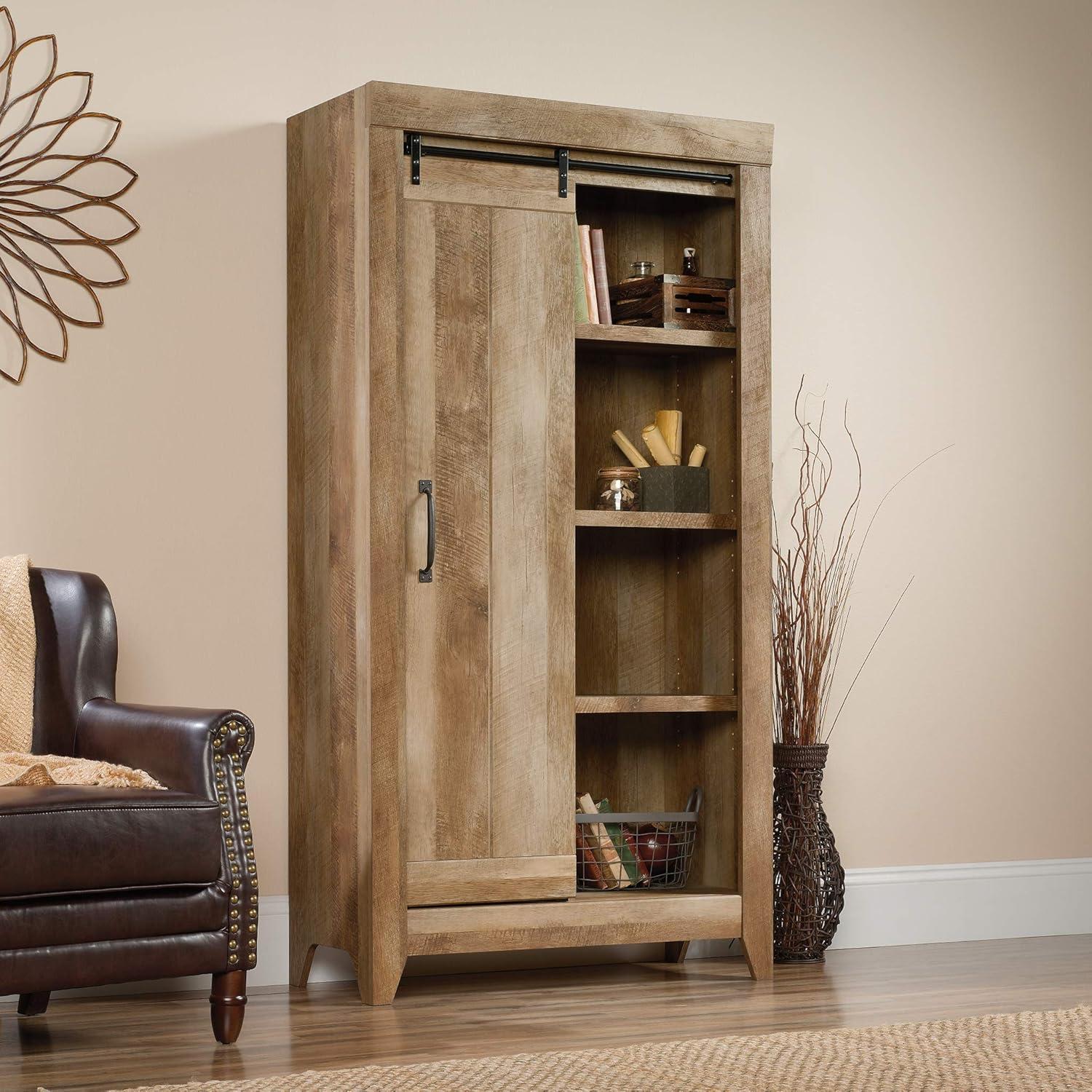 Sauder Adept 6 Shelf Storage Cabinet in Craftsman Oak