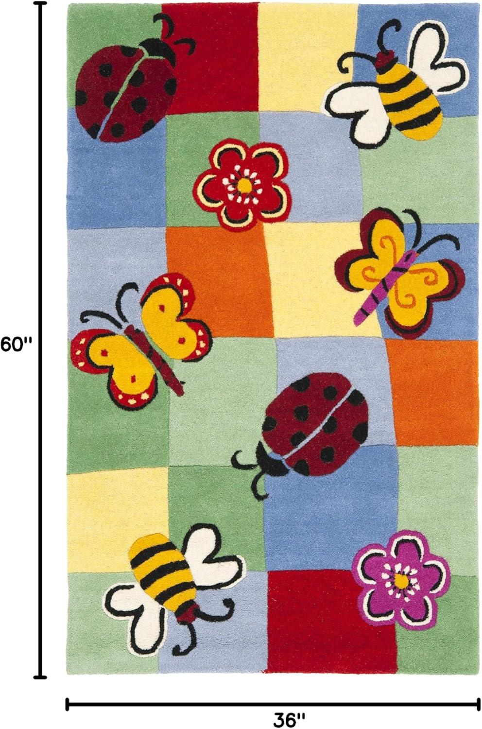 SAFAVIEH Kids Dorris Butterflies and Flowers Area Rug, Multi, 3' x 5'