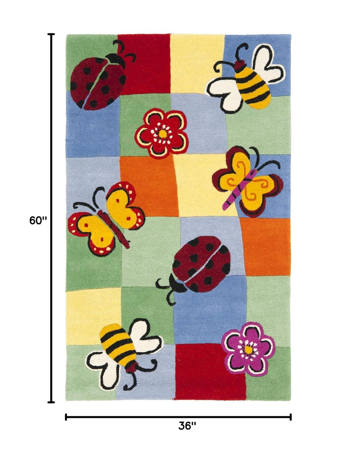 SAFAVIEH Kids Dorris Butterflies and Flowers Area Rug, Multi, 3' x 5'