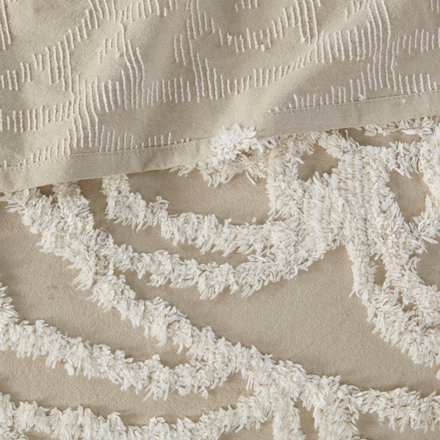 Laetitia Tufted Chenille Cotton Medallion Fringe Coverlet Set