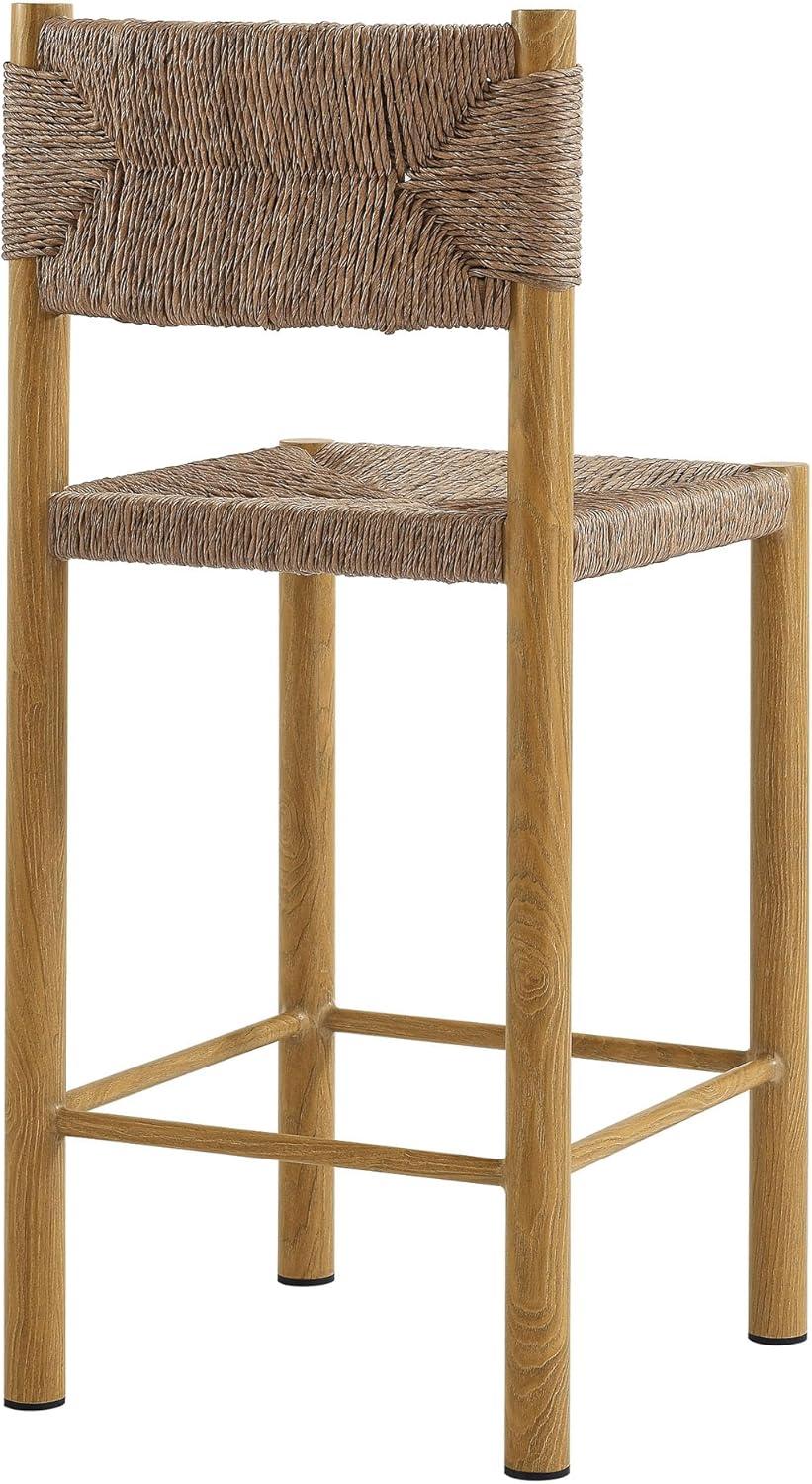 Modway Parkland Outdoor Patio Rattan And Aluminum Counter Stools Set Of 2