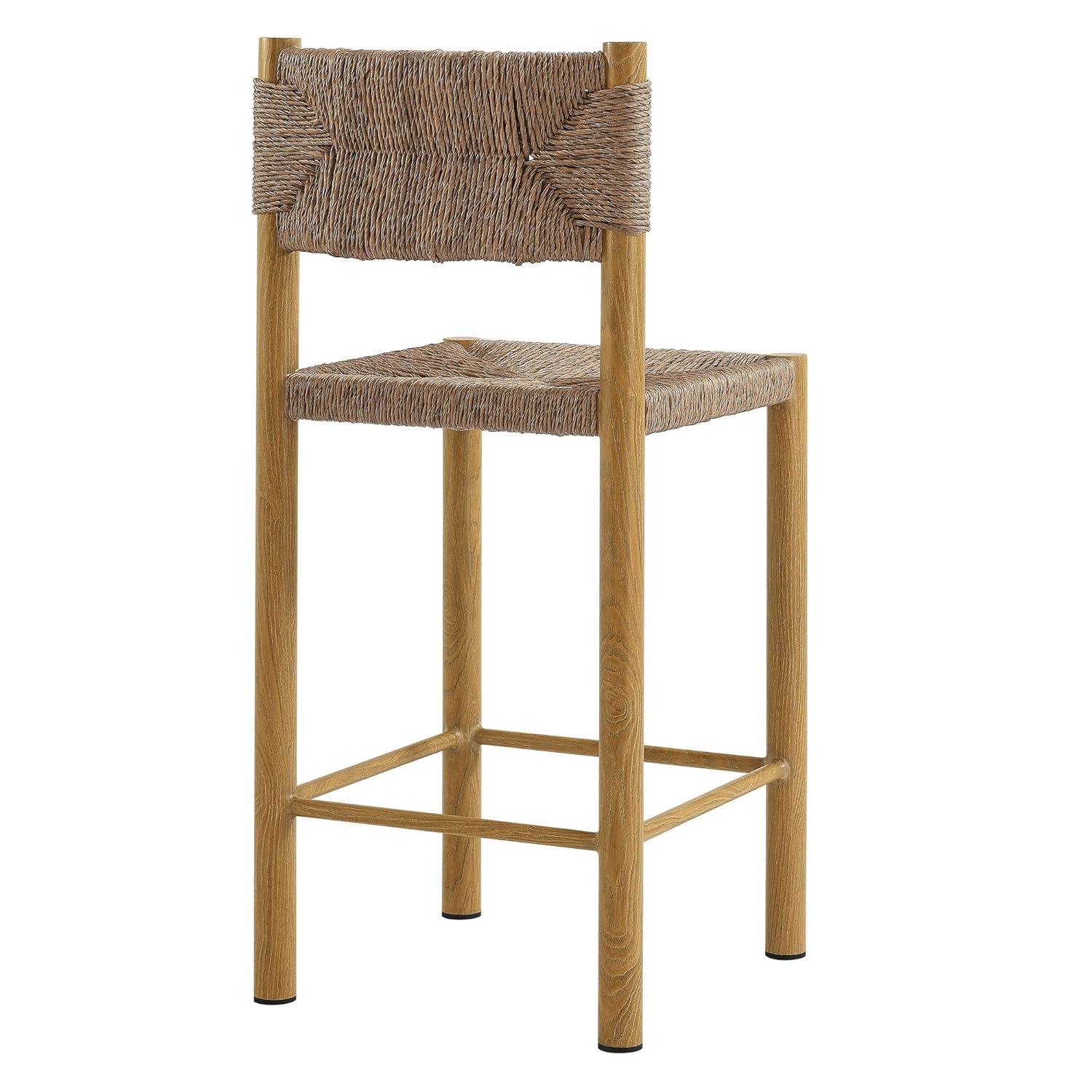 Modway Parkland Outdoor Patio Rattan And Aluminum Counter Stools Set Of 2