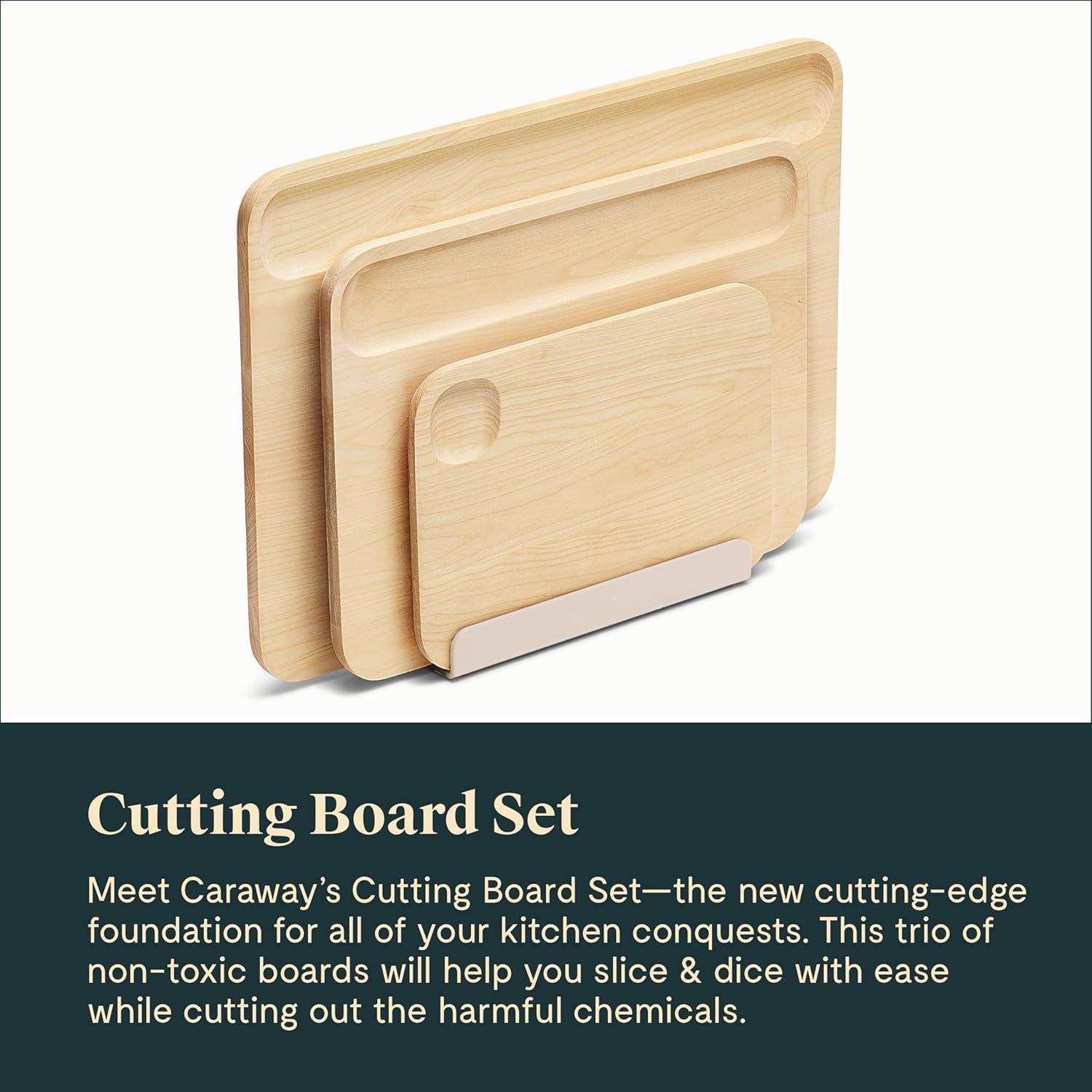 Caraway Birch Wood 4-Piece Cutting Board Set
