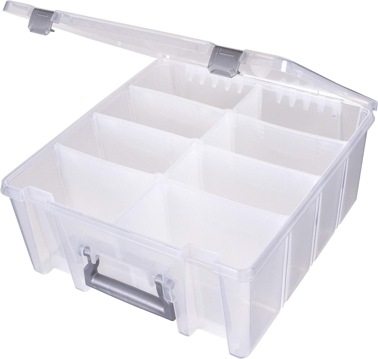 Clear Plastic Stackable Storage Box with Dividers