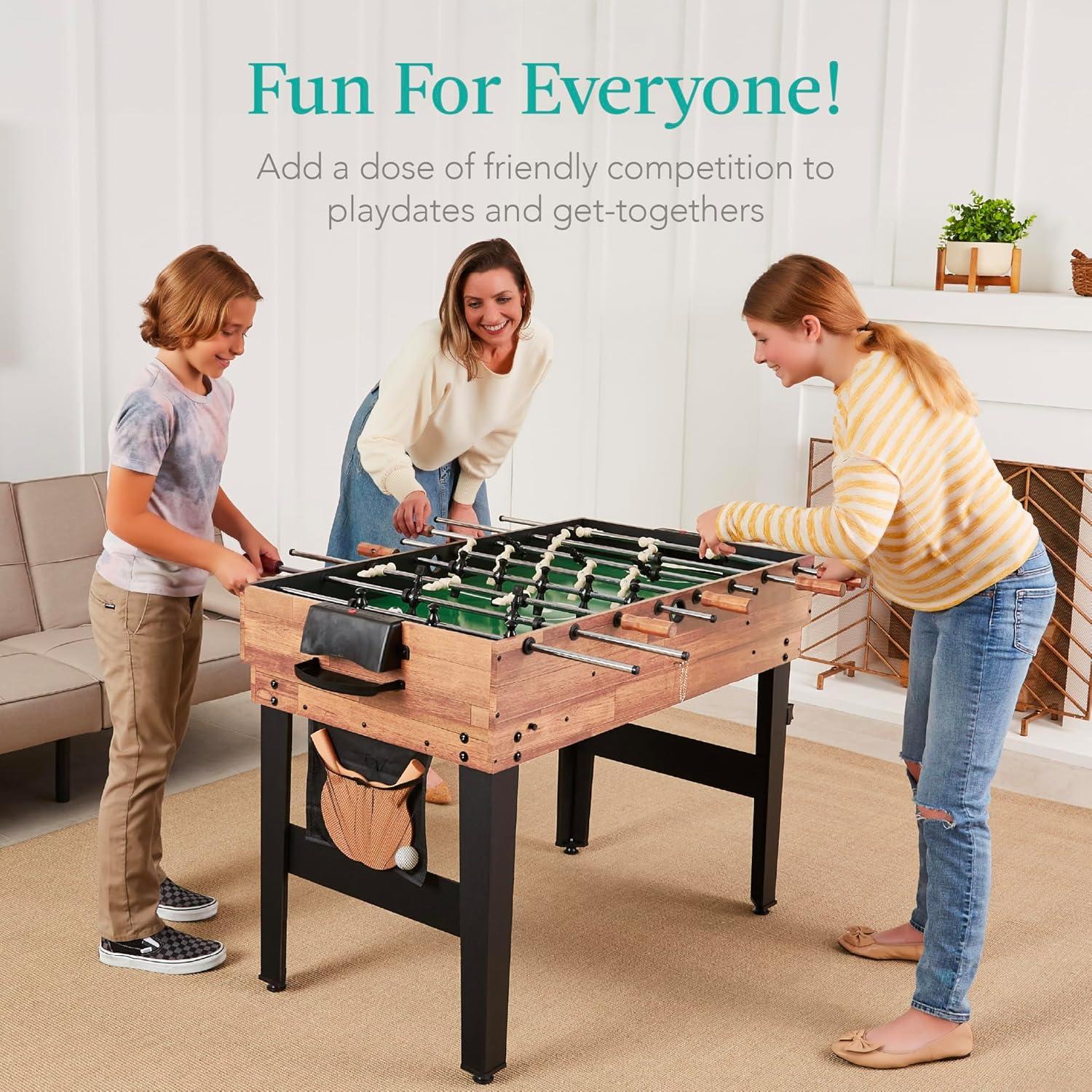 Best Choice Products 13-in-1 Combo Game Table Set w/ Ping Pong, Foosball, Basketball, Hockey, Archery - Natural