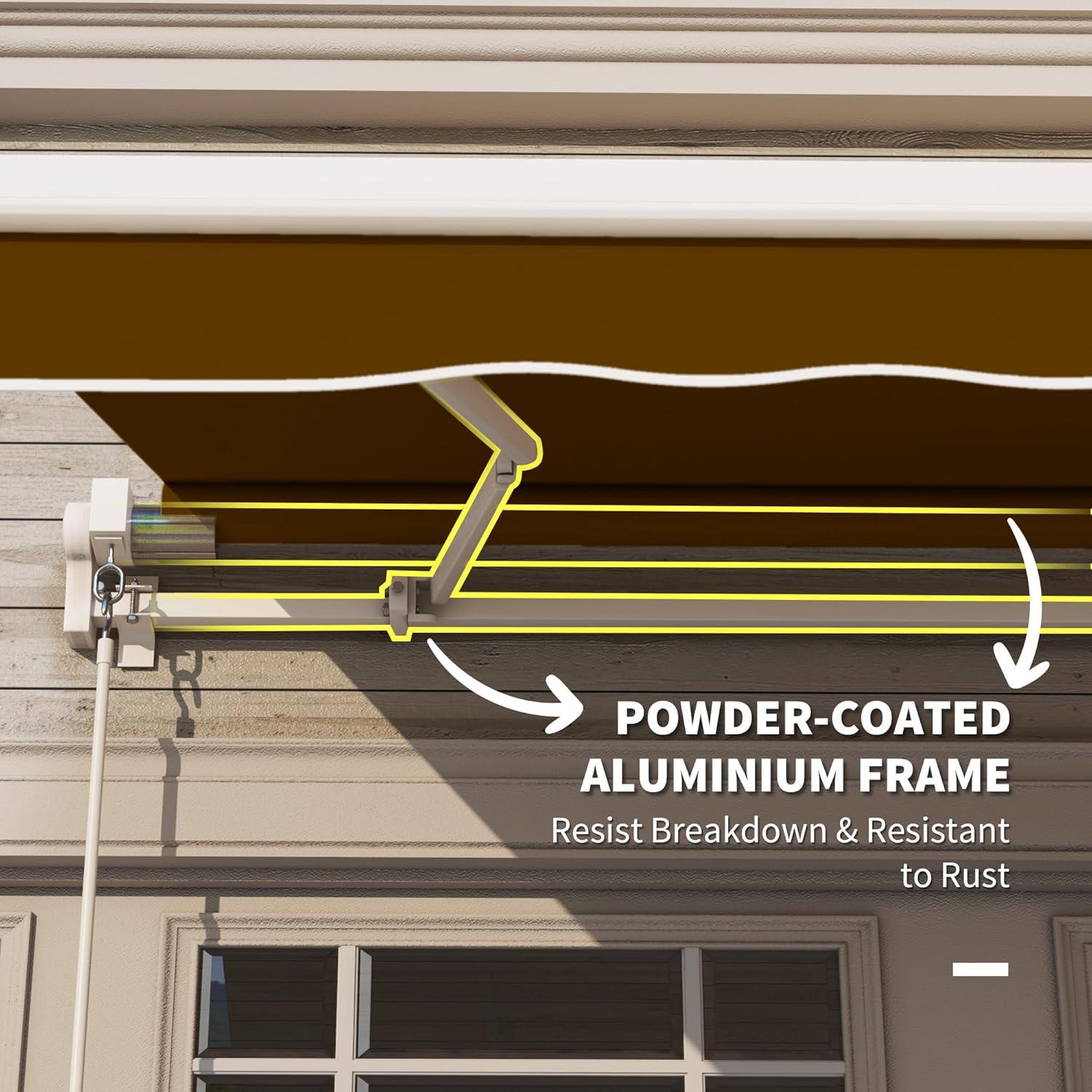 Outsunny 118'' W x 3'' D Fabric Cover Retractable Patio Awning