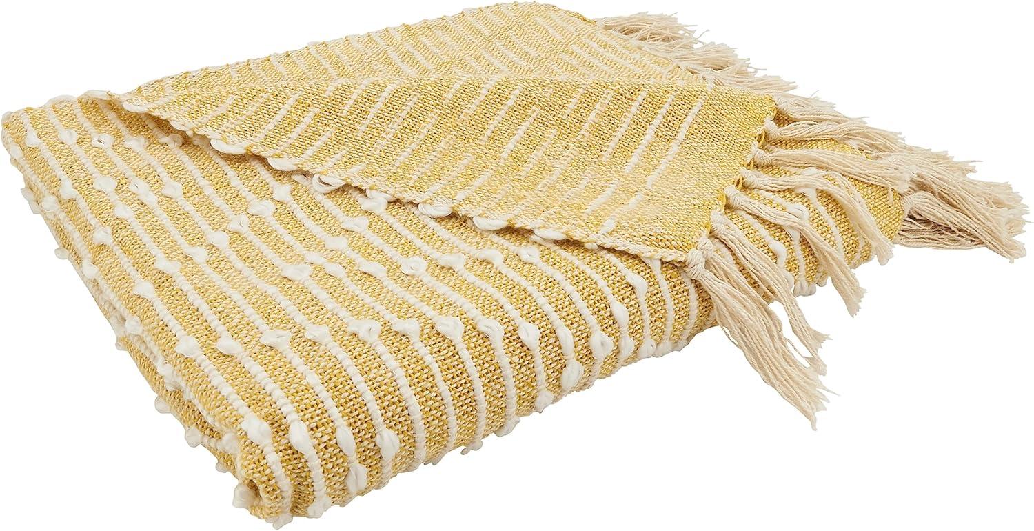 50"x60" Diamond Woven Throw Blanket with Tassel - Saro Lifestyle