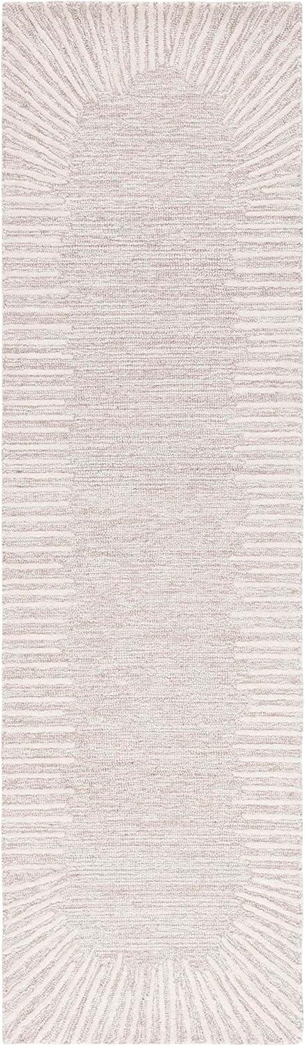 Safavieh  Handmade Abstract Deema Modern Wool Rug 2'3" x 10' Runner - Natural/Ivory