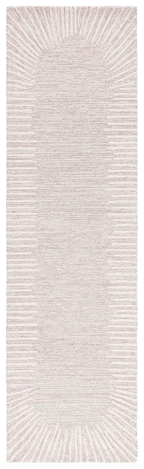 Safavieh  Handmade Abstract Deema Modern Wool Rug 2'3" x 10' Runner - Natural/Ivory