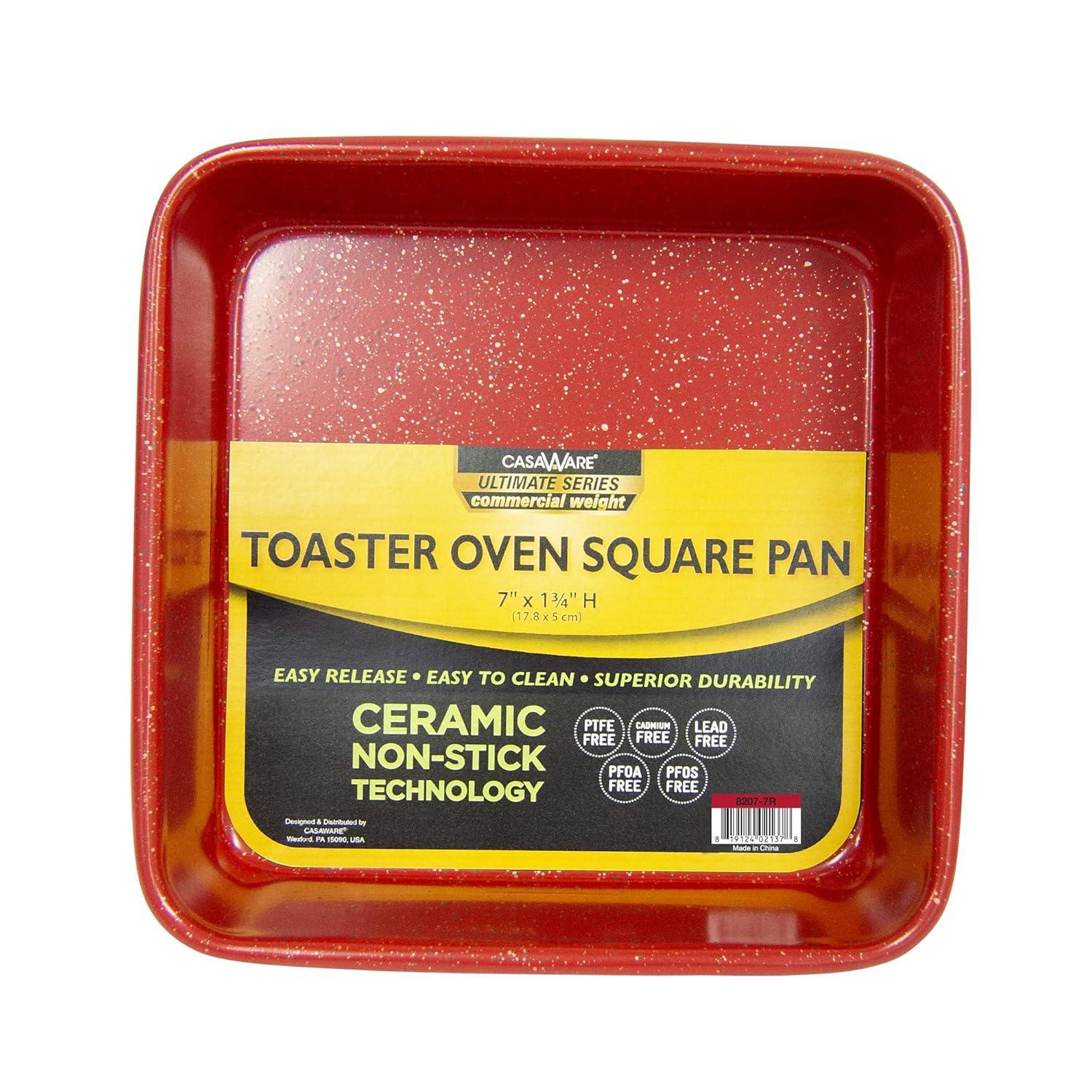 casaWare  Ultimate 3pc Toaster Oven Set Red Granite