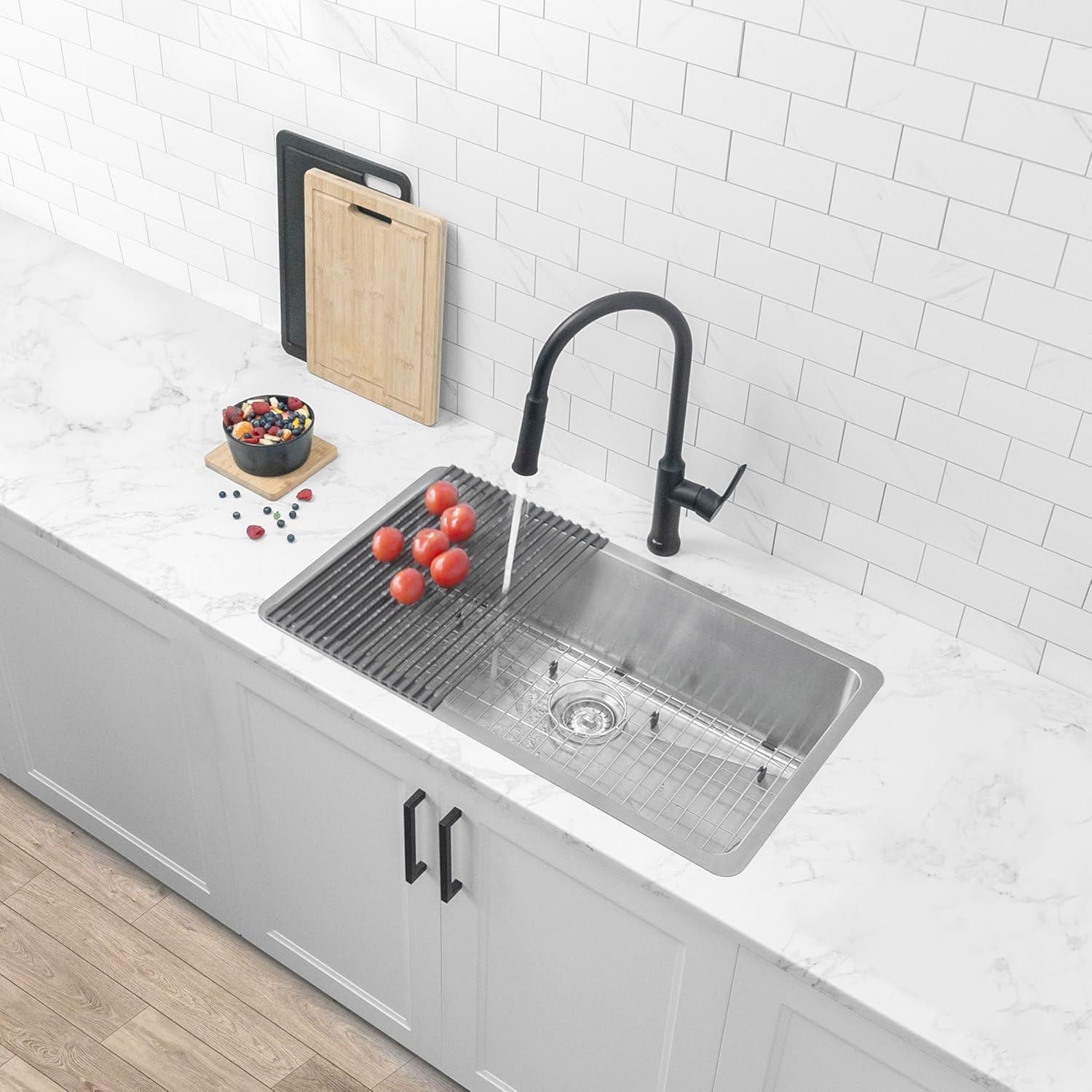 AZUNI Dual Mount Single-Bowl Stainless Steel Kitchen Sink