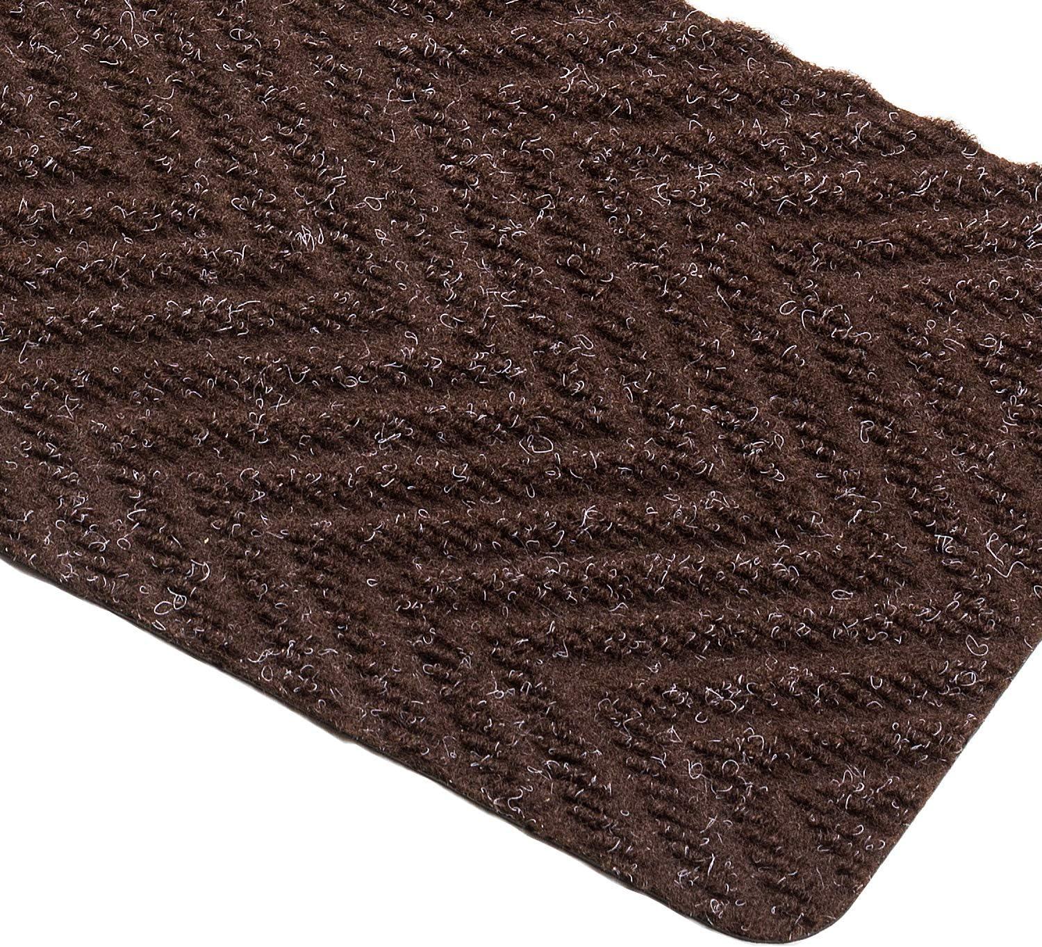 Brown Braided Non-Slip Rubber Stair Tread Mats