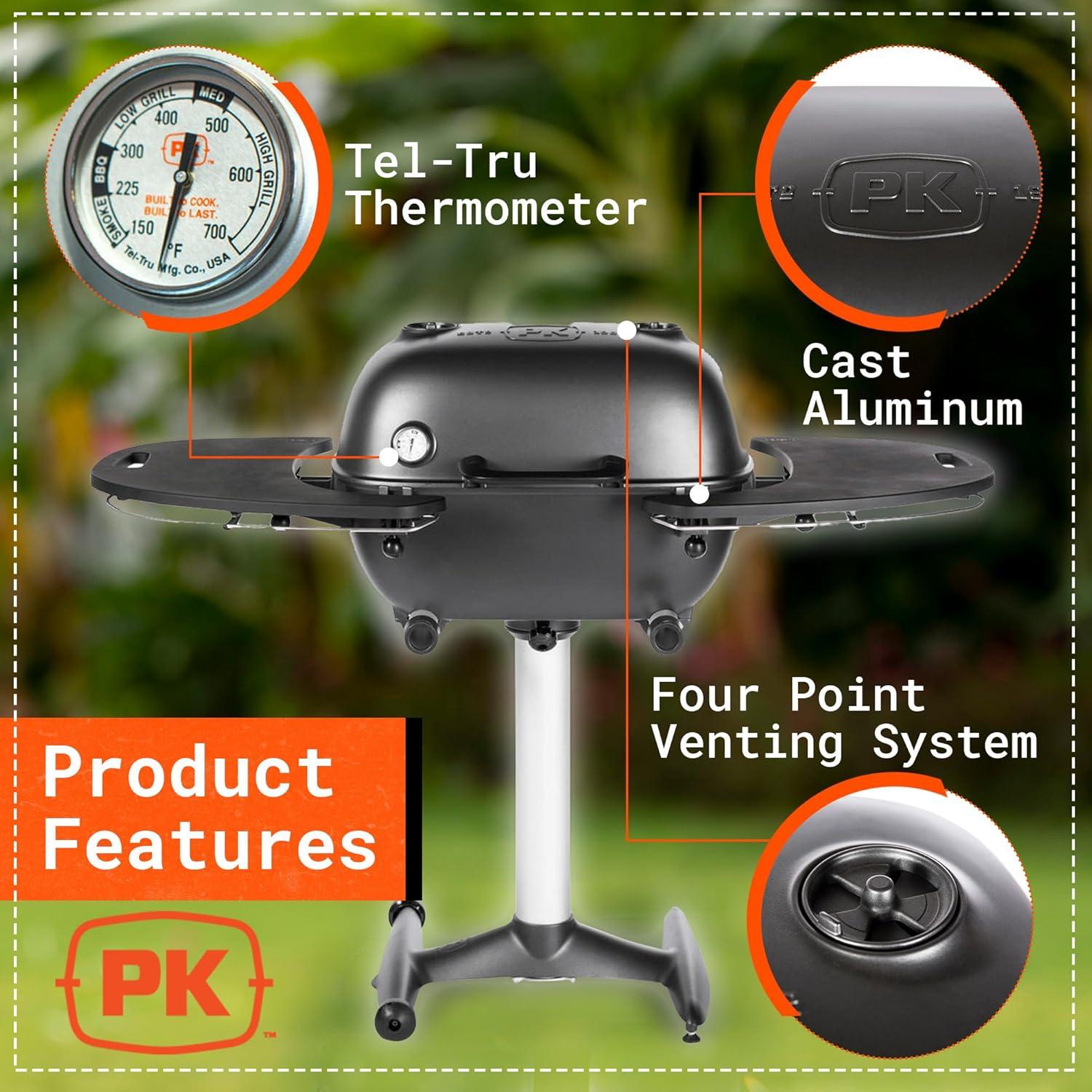 Portable Kitchen PK360 Charcoal 54 in. W Black Grill & Smoker