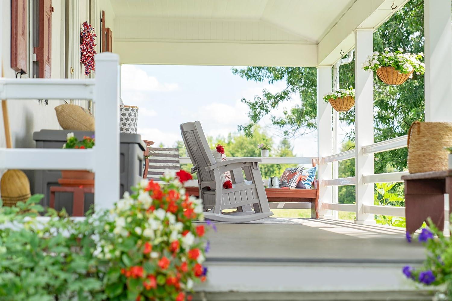 Suncast Suncast Outdoor Rocking Chair with Storage