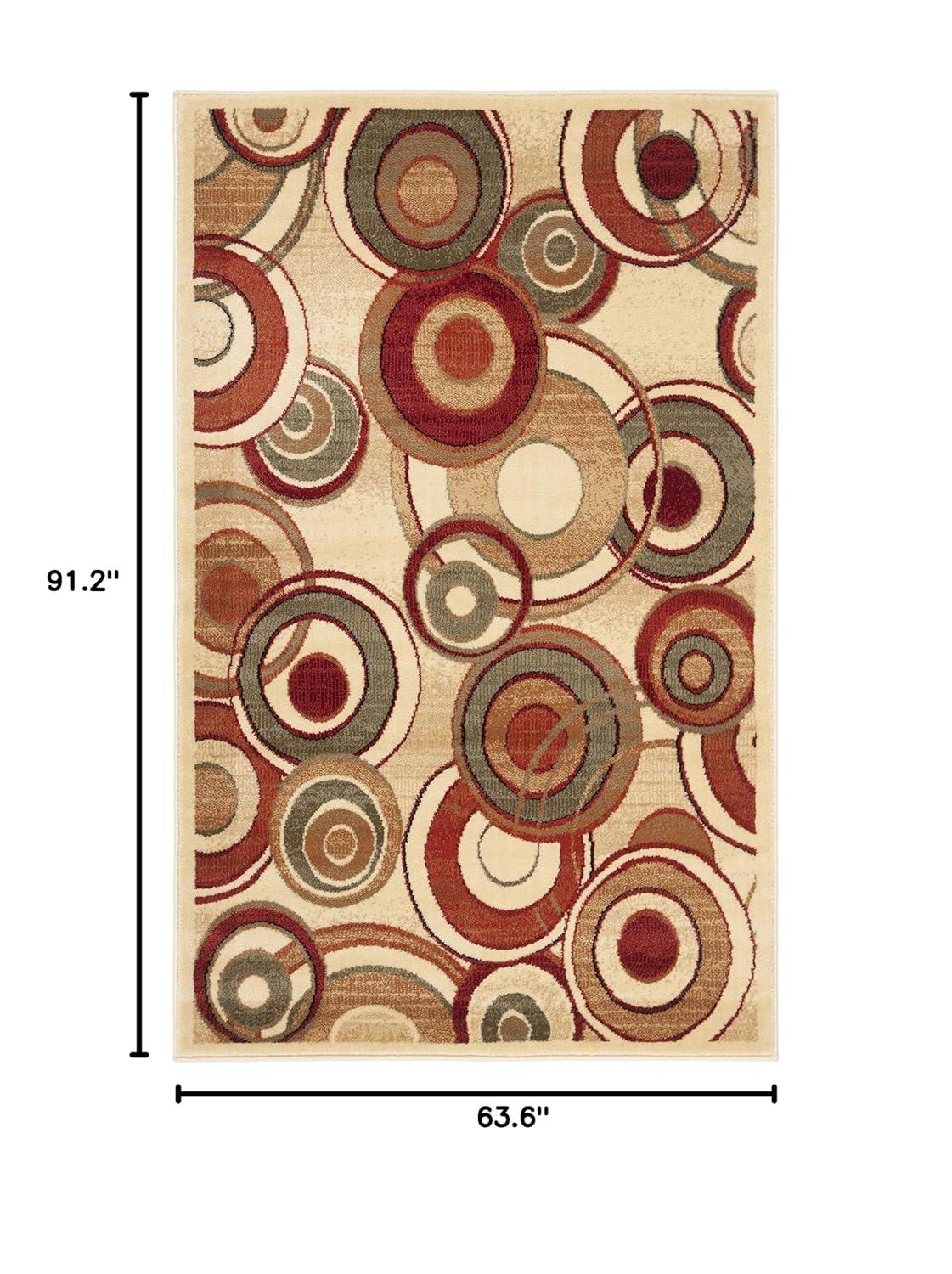 Lyndhurst LNH225 Power Loomed Area Rug - Ivory/Multi - 5'3"x7'6" - Safavieh.