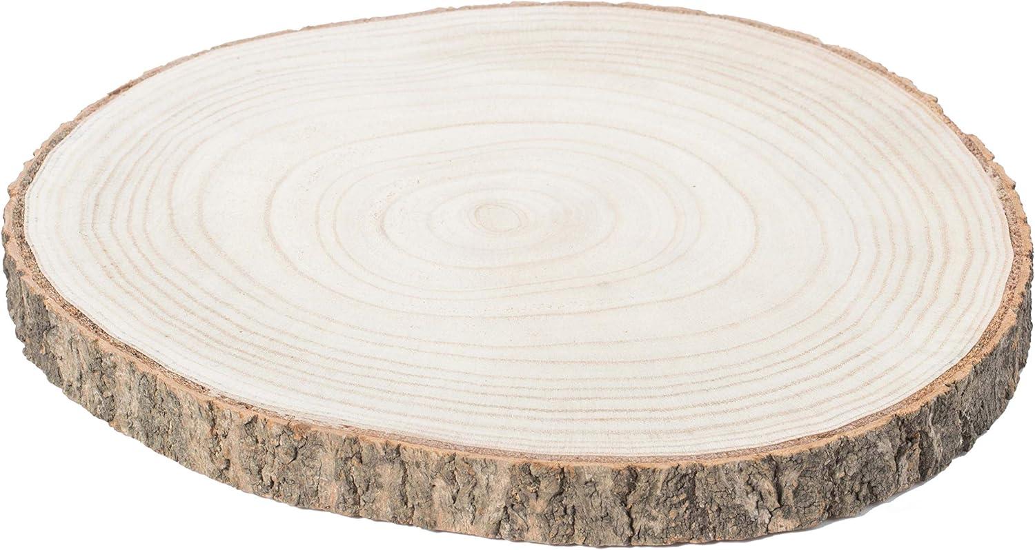 Vintiquewise Barky Natural Wood Slabs Rustic Ornament Slice Tray Table Charger 12" Diameter