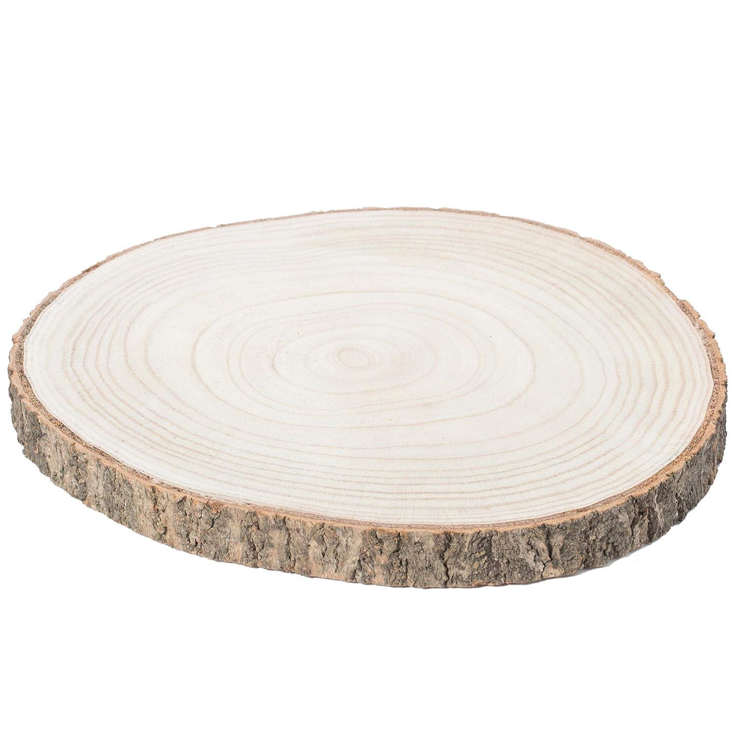 Vintiquewise Barky Natural Wood Slabs Rustic Ornament Slice Tray Table Charger -Approximately  12 Inch Dia