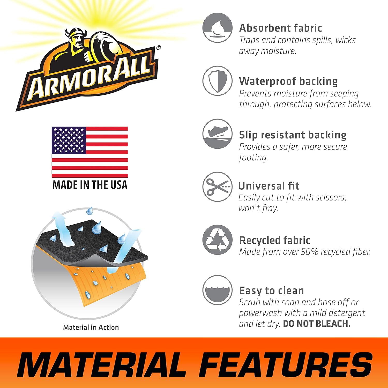 Armor All Premium Original Garage Floor Mat, (17' x 7'4"), Protects Surfaces, Transforms Garage, Absorbent/Waterproof/Durable (Includes Double Sided Tape) (Charcoal)