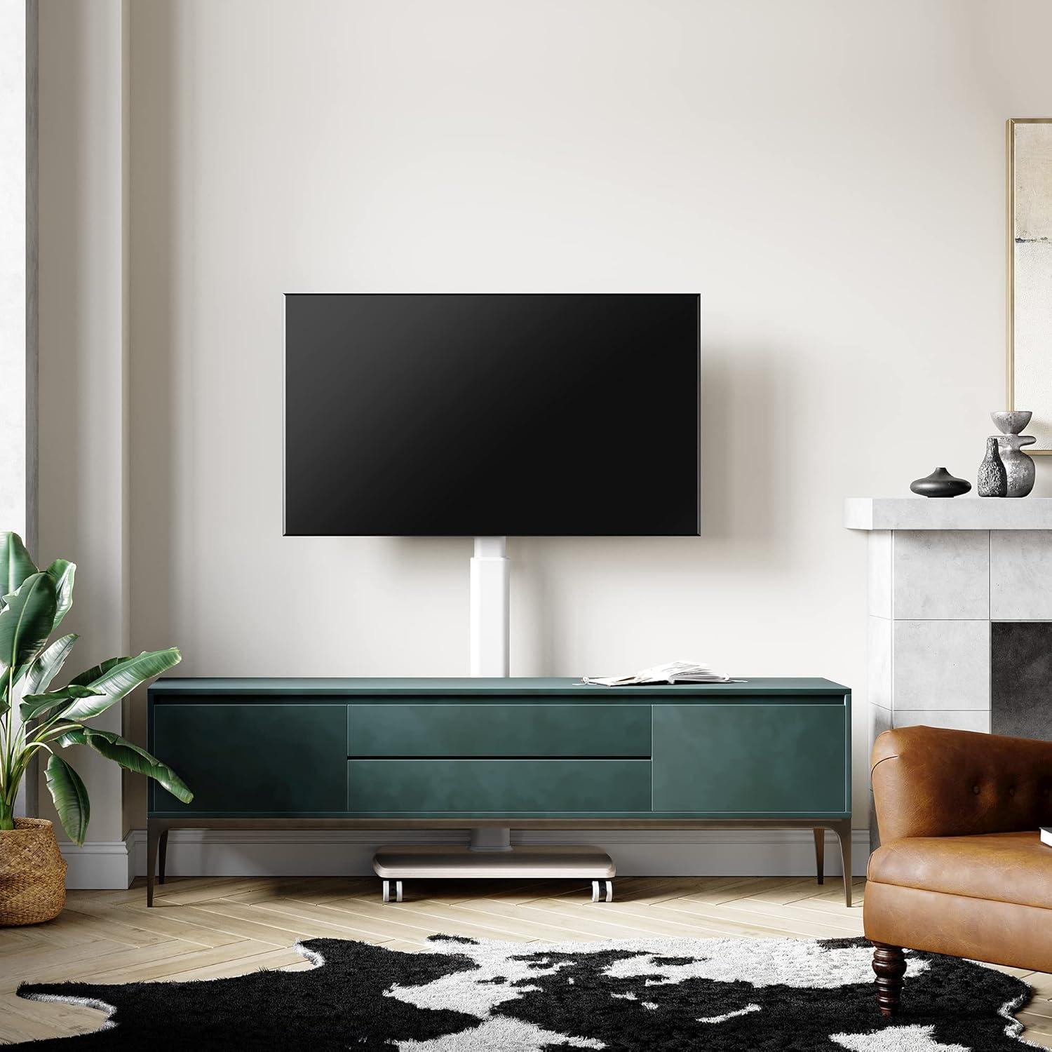 MASTER CRAFT WINDOW AND DOOR Rolling TV Stand For 32 To 65 70 Inch Tvs, Portable Mobile TV Cart On Wheels, Tall Universal TV Floor Stands With Swivel Mount, Fit Corner, Bedroom, Living Room, Small Dorm