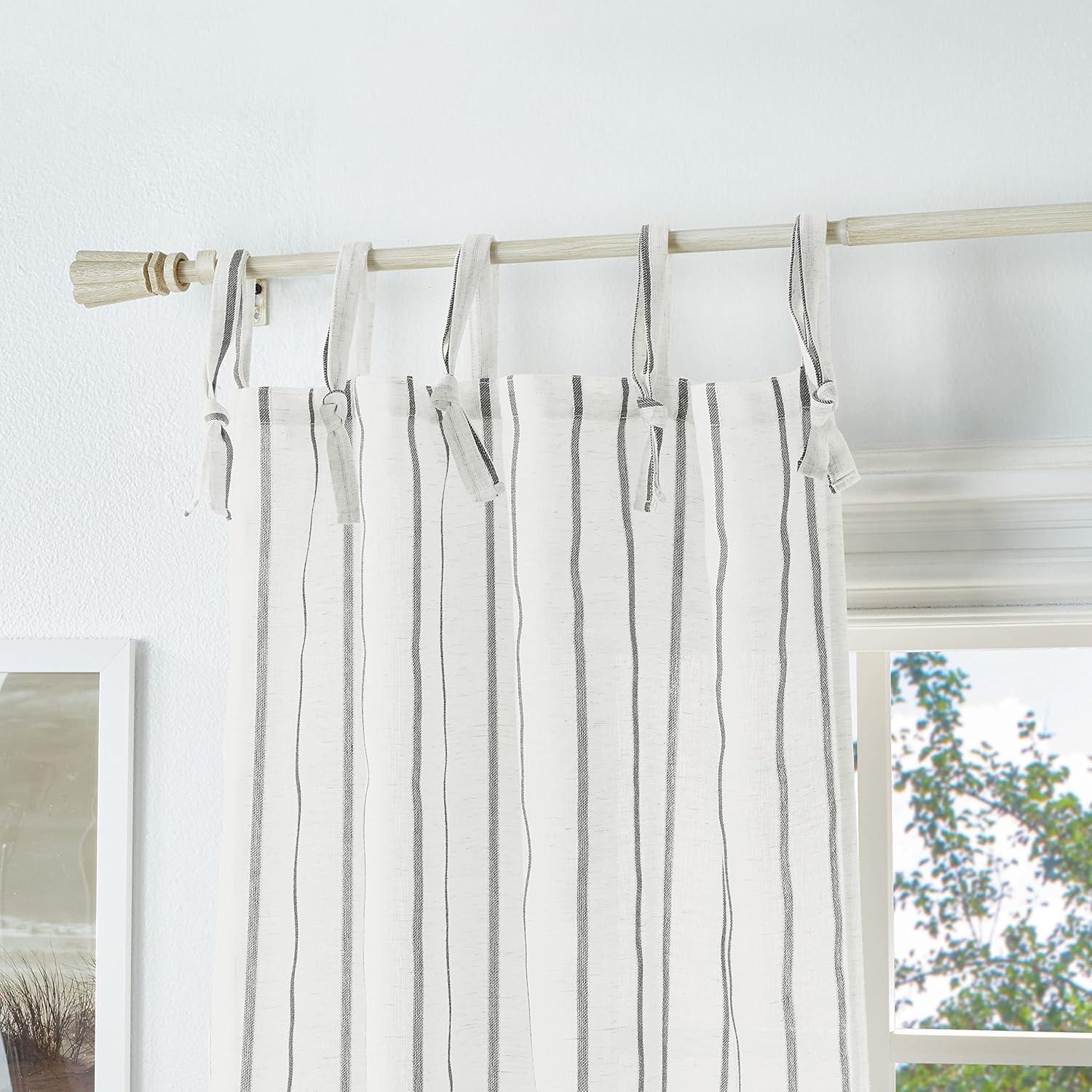 84"x37" Martha Stewart 2pk Laguna Striped 84" Curtain Panel Gray