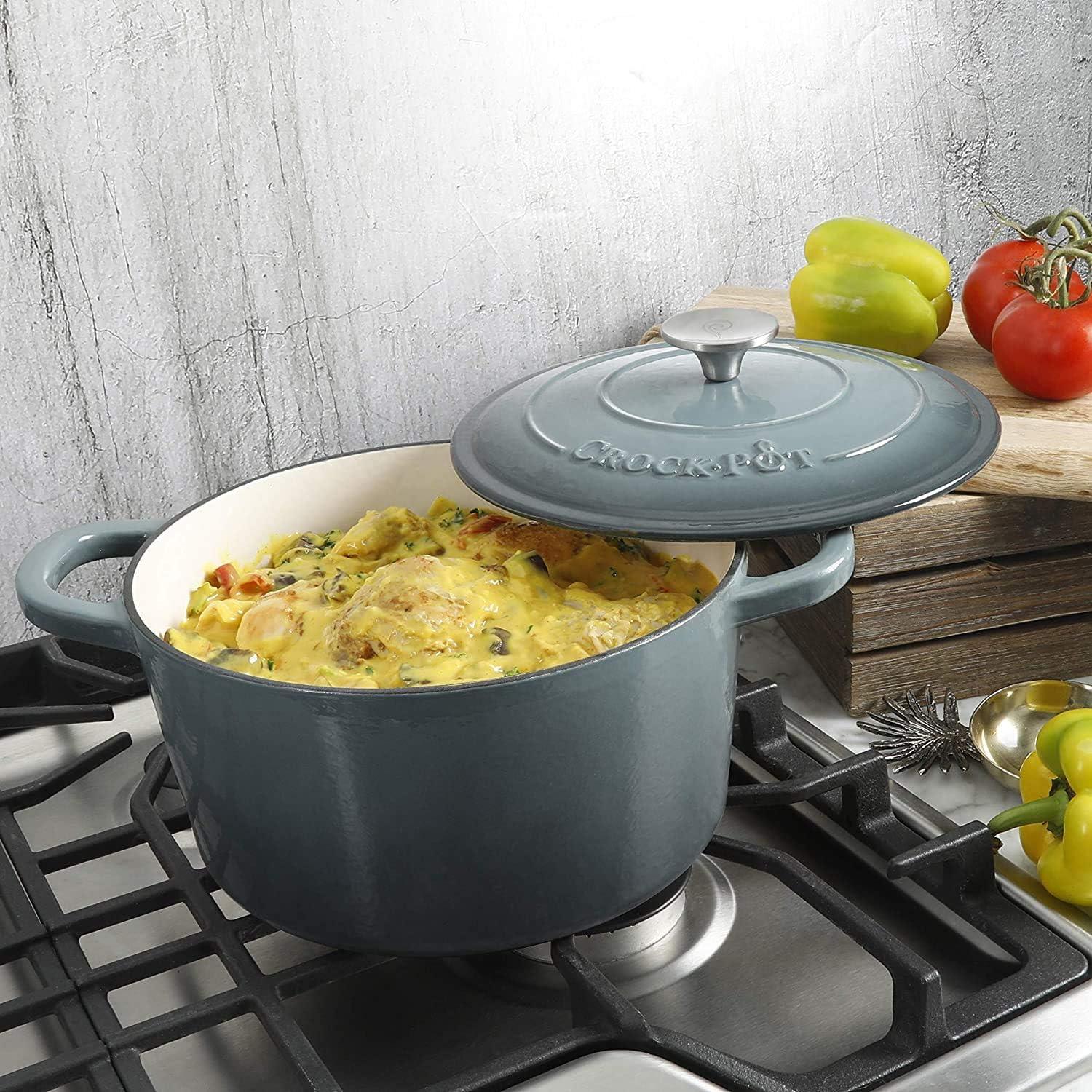 Slate Gray 5-Quart Enameled Cast Iron Dutch Oven