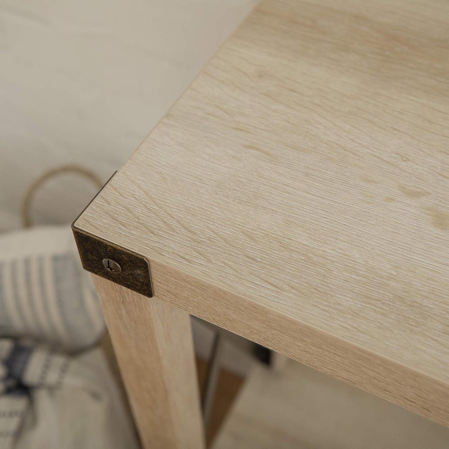 46 Metal X Entry Table in White Oak