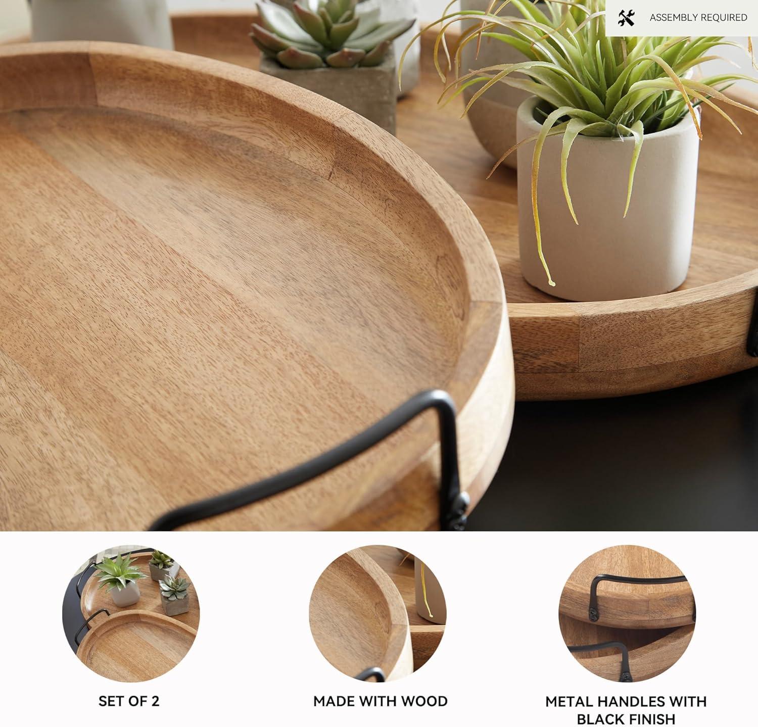 17 Stories Jocelyne Stainless Steel Tray - Set of 2