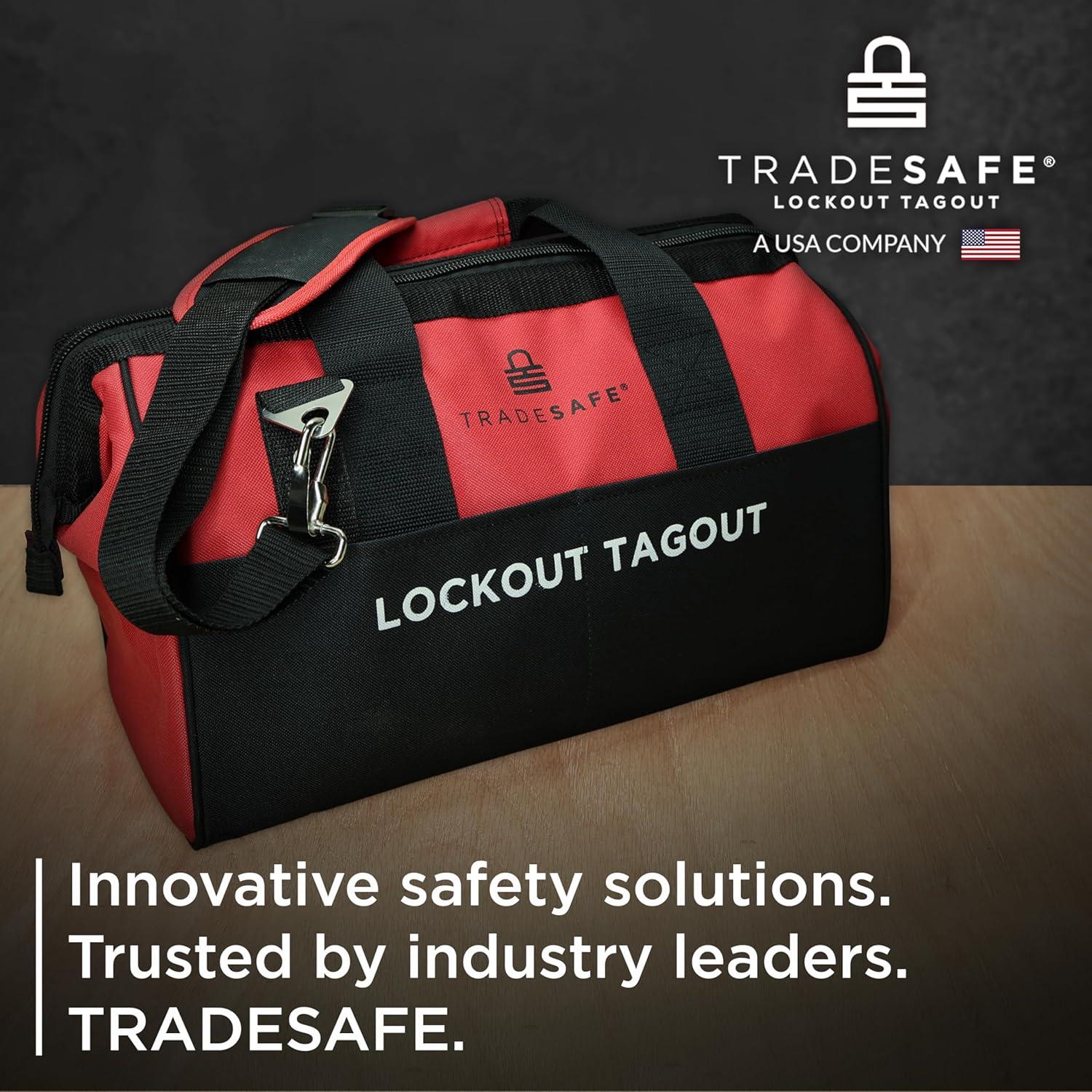 TRADESAFE Lockout Tagout Tool Carrying Bag, Unstocked Lockout Bag, 16-1/2" x 8-1/2" x 11-1/2"