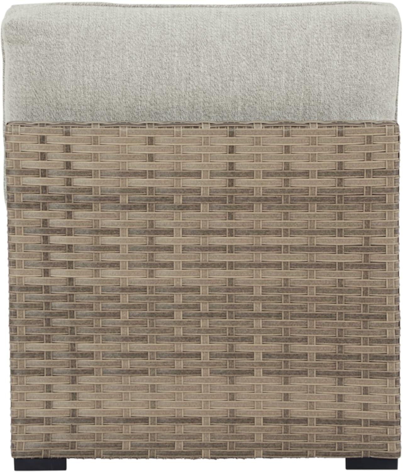 Signature Design by Ashley Contemporary Calworth Outdoor Armless Chair with Cushion (Set of 2)  Beige