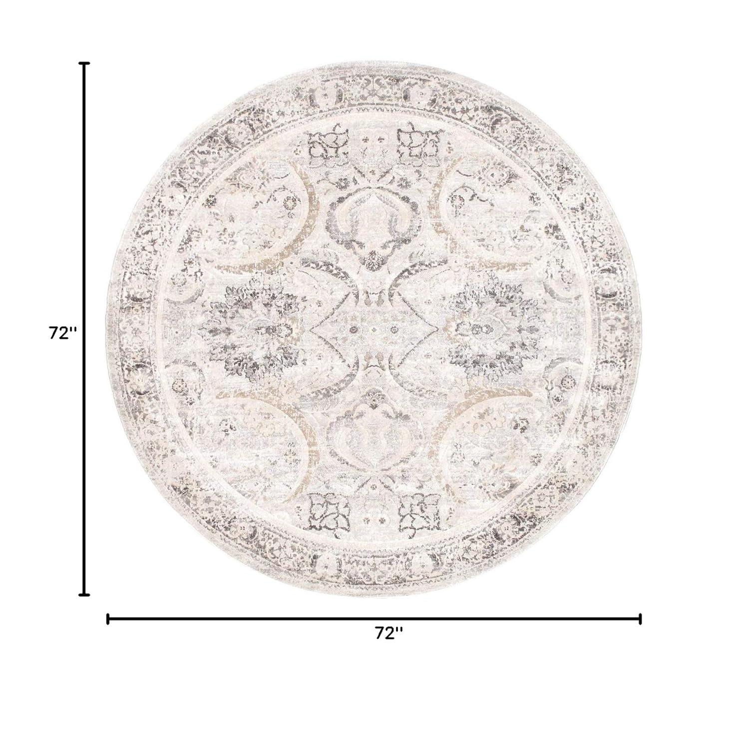Pasargad Amadeus Power Loom Oriental Area Rug in Ivory/Gray