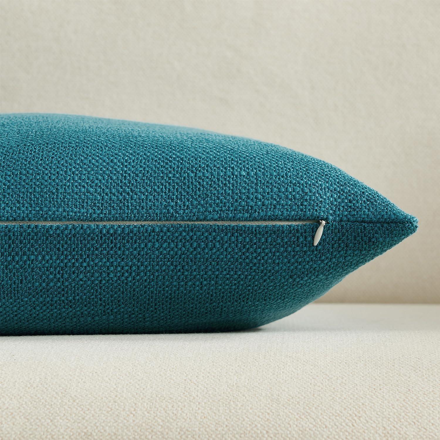 Teal Chenille 18x18 Euro Pillow Covers, Pack of 2