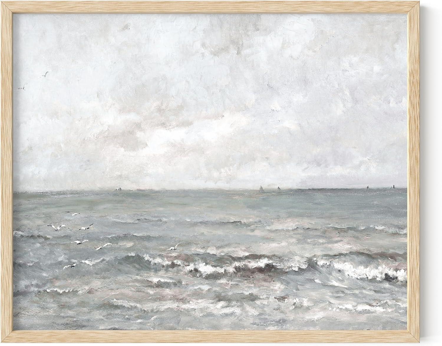 HAUS AND HUES Sea Wall Art - Modern Wall Paintings for Living Room and Stylish Bathroom Decor in Vintage and Farmhouse Styles (8x10 Unframed)